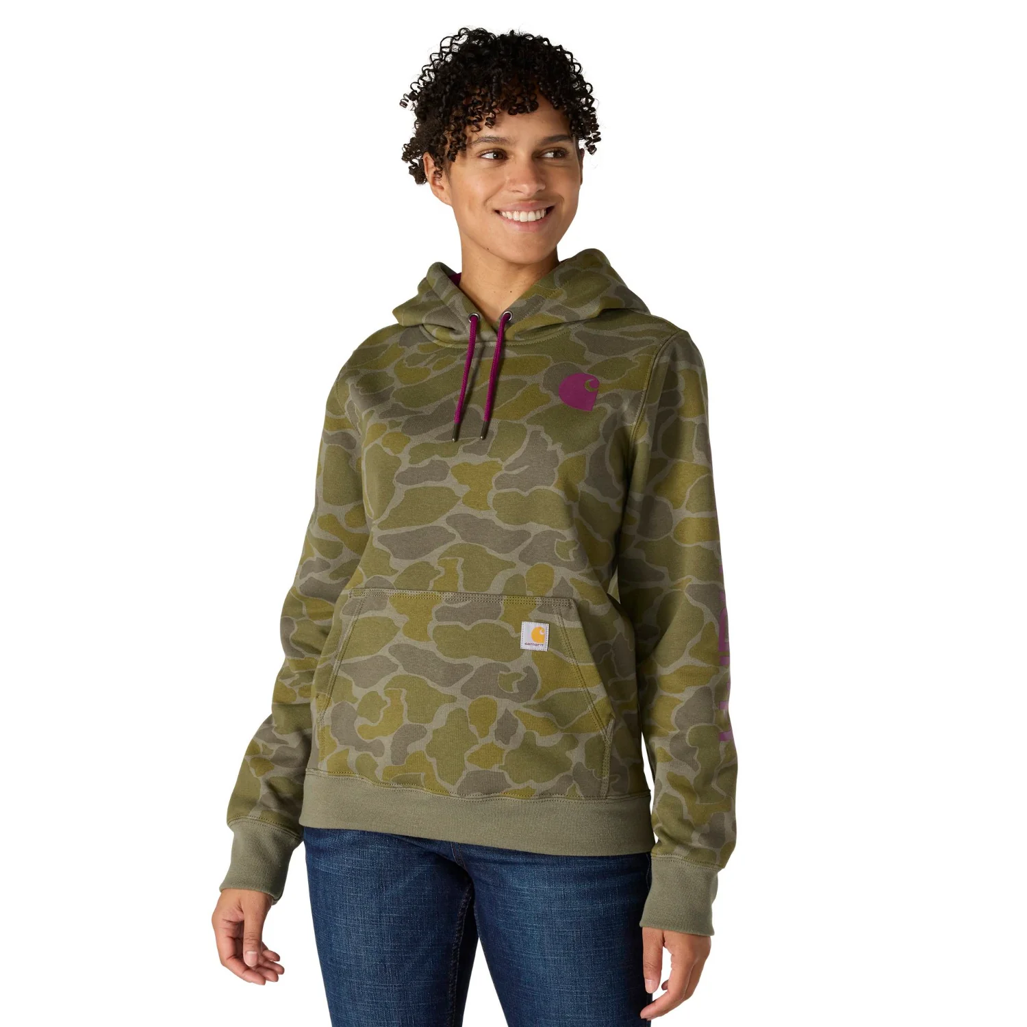 Carhartt Women's Relaxed Fit Midweight Logo Sleeve Graphic Sweatshirt - Image 11