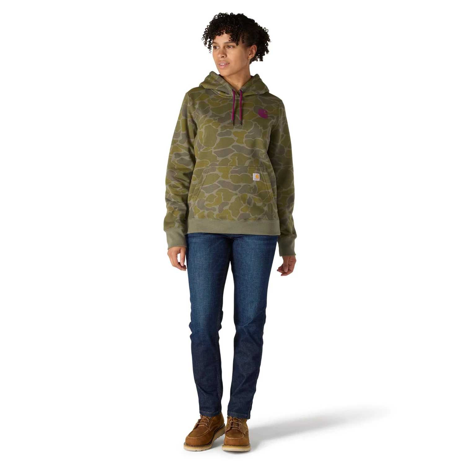 Carhartt Women's Relaxed Fit Midweight Logo Sleeve Graphic Sweatshirt - Image 17
