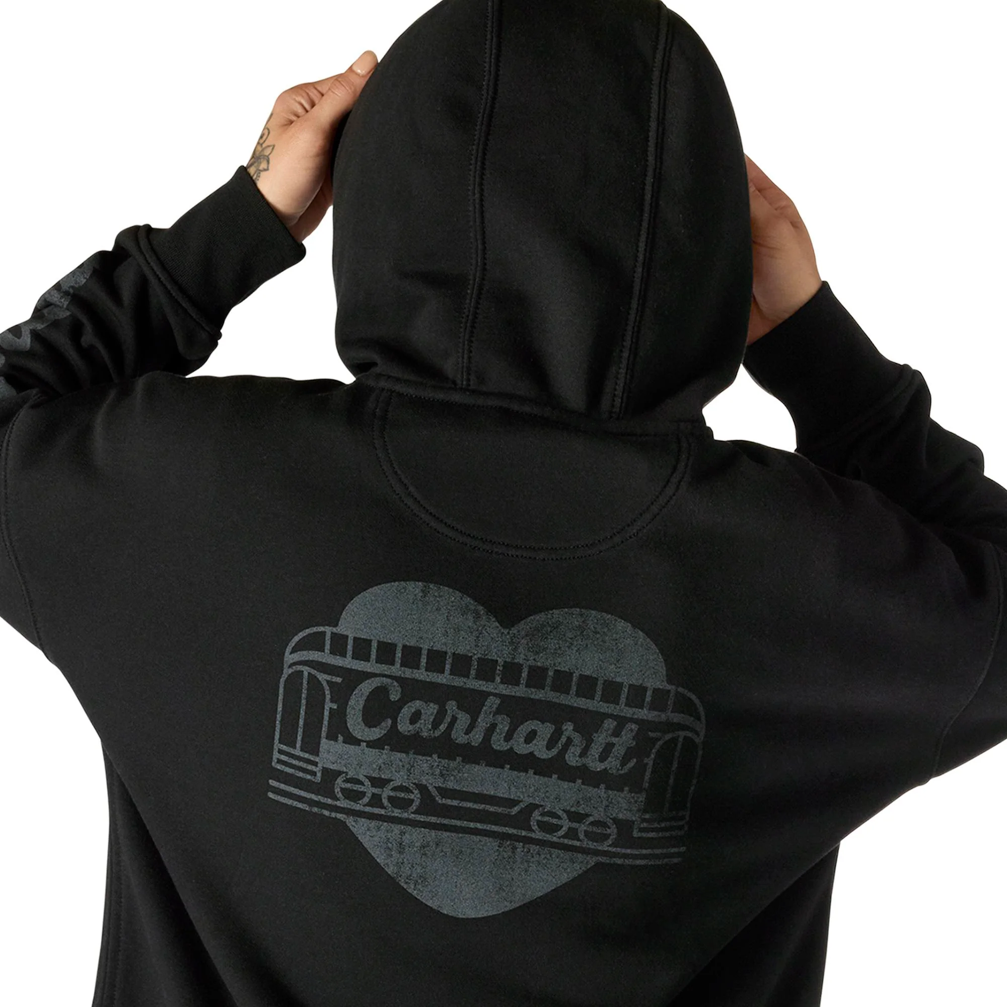Carhartt Women's Oversized Midweight Hooded Heart Graphic Sweatshirt - Image 6