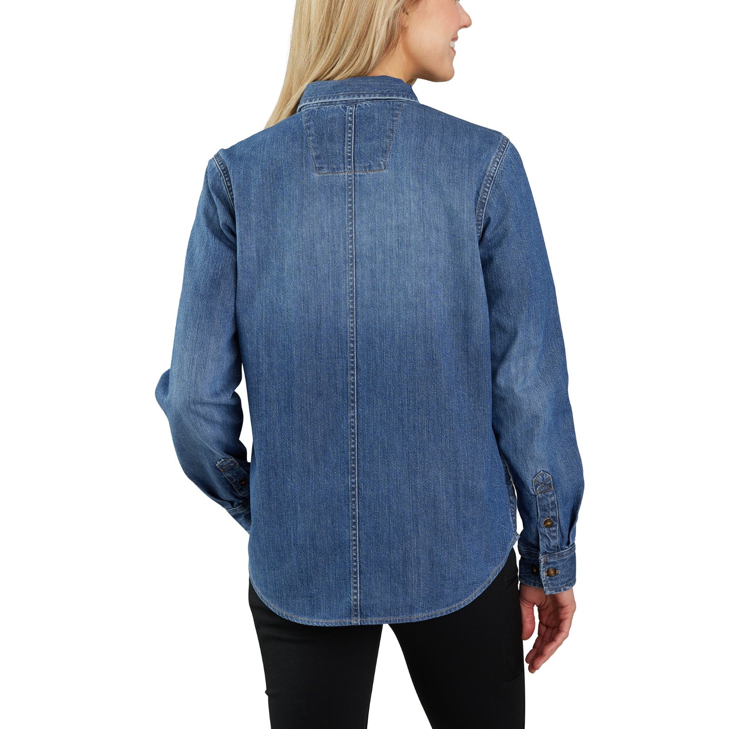 Carhartt Women's Relaxed Fit Denim Long Sleeve Work shirt - Image 3