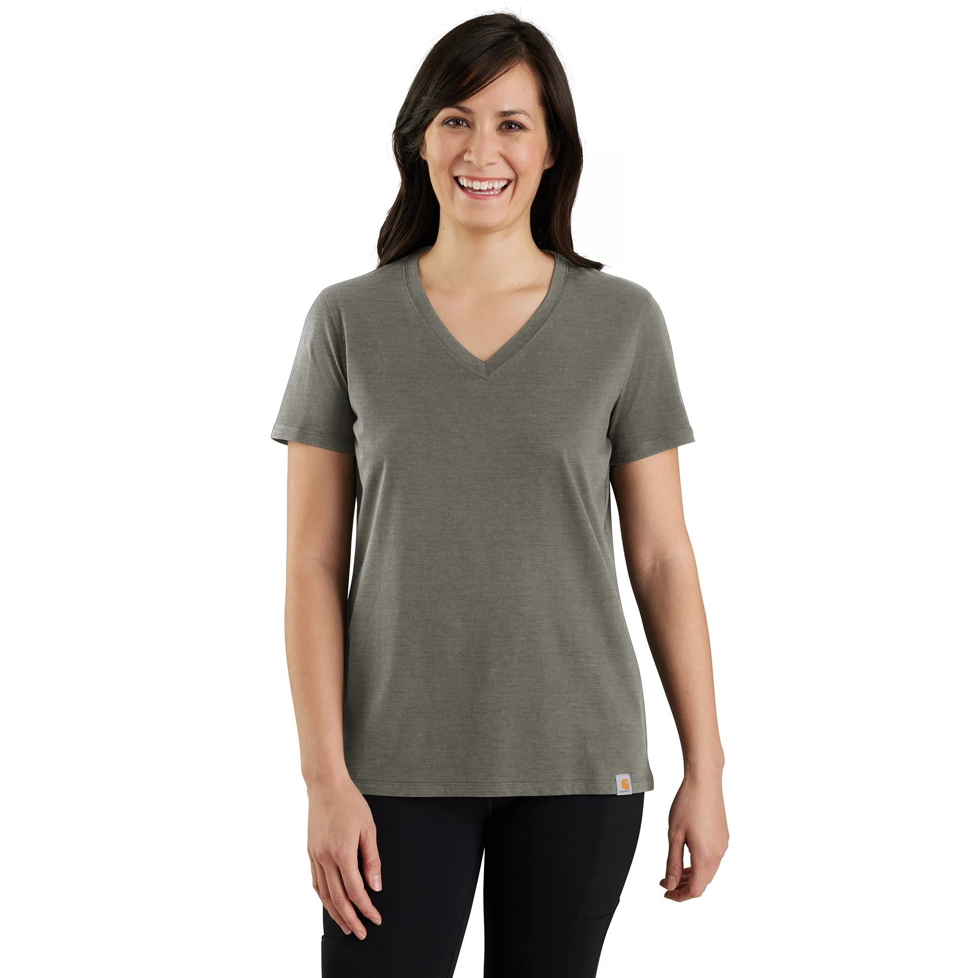Carhartt Women's TENCEL Relaxed Fit Short Sleeve V-Neck T-Shirt