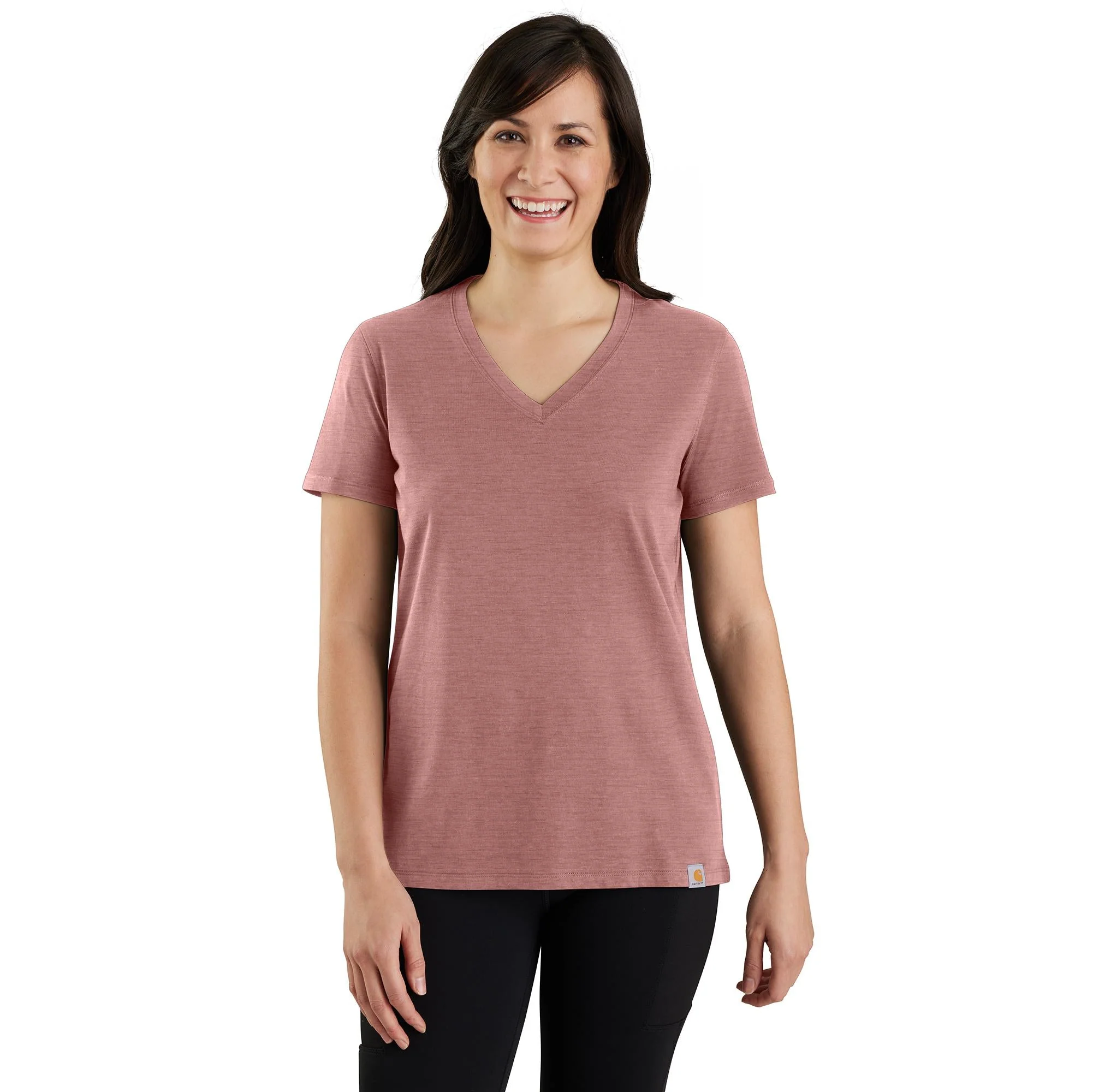 Carhartt Women's TENCEL Relaxed Fit Short Sleeve V-Neck T-Shirt - Image 3