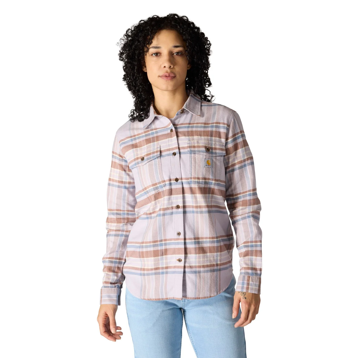 Carhartt Women's TENCEL™ Relaxed Fit Plaid Long Sleeve Work Shirt - Image 13