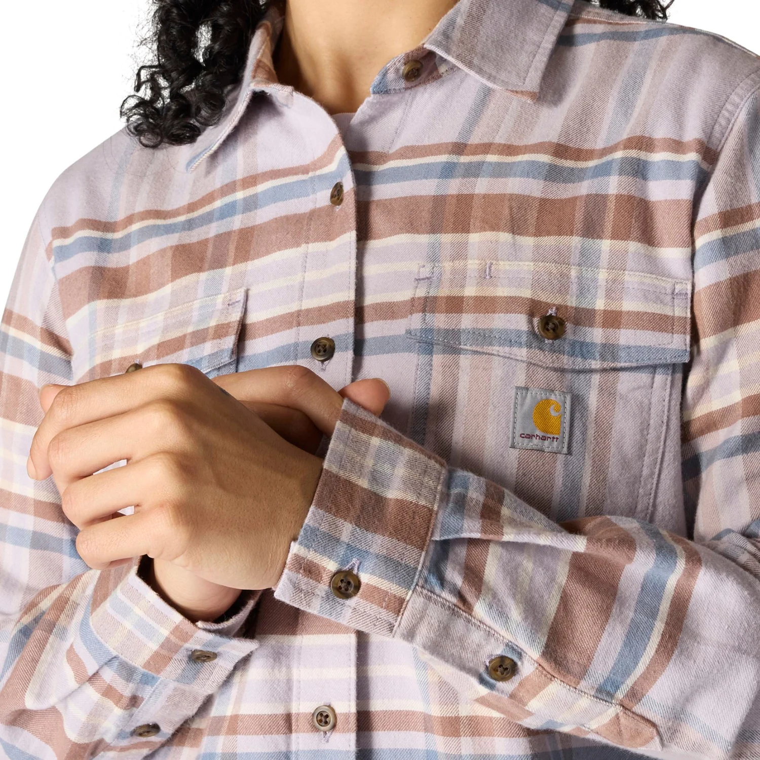 Carhartt Women's TENCEL™ Relaxed Fit Plaid Long Sleeve Work Shirt - Image 15