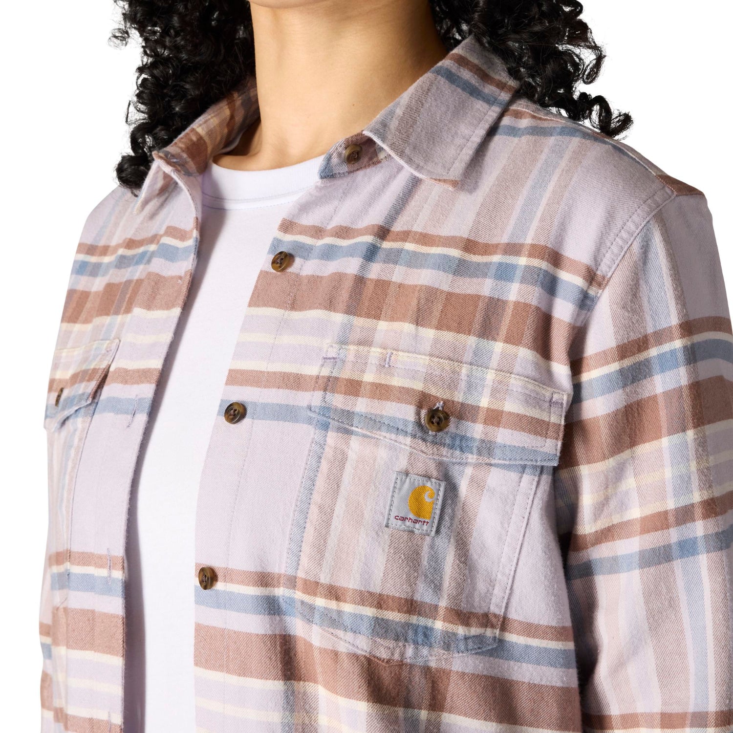 Carhartt Women's TENCEL™ Relaxed Fit Plaid Long Sleeve Work Shirt - Image 16