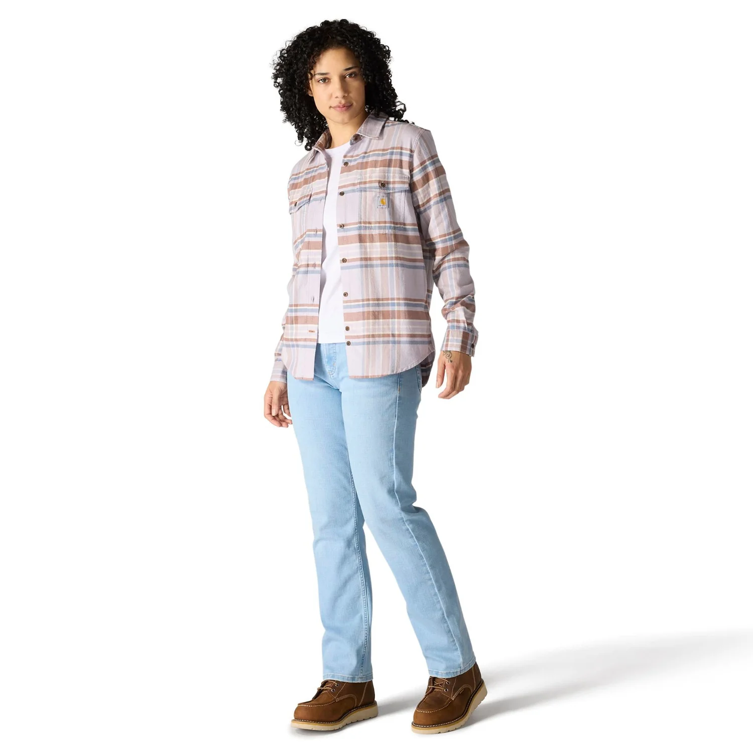 Carhartt Women's TENCEL™ Relaxed Fit Plaid Long Sleeve Work Shirt - Image 18
