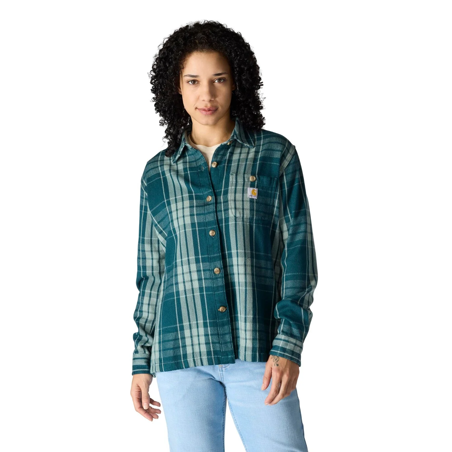 Carhartt Women's TENCELâ„¢ Loose Fit Twill Plaid Long Sleeve Work Shirt