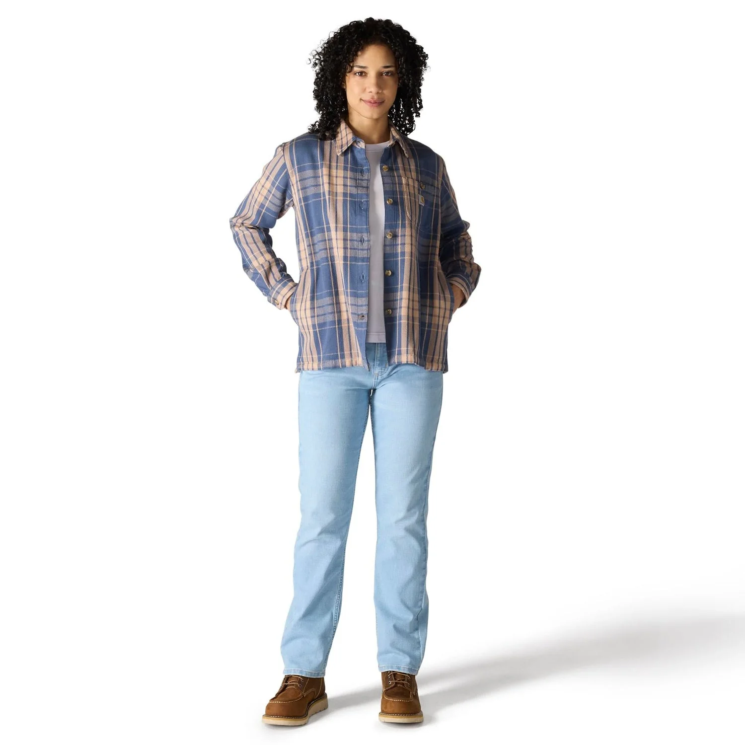 Carhartt Women's TENCELâ„¢ Loose Fit Twill Plaid Long Sleeve Work Shirt - Image 12