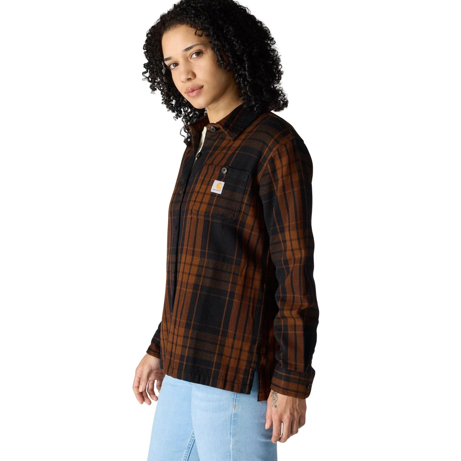 Carhartt Women's TENCELâ„¢ Loose Fit Twill Plaid Long Sleeve Work Shirt - Image 14