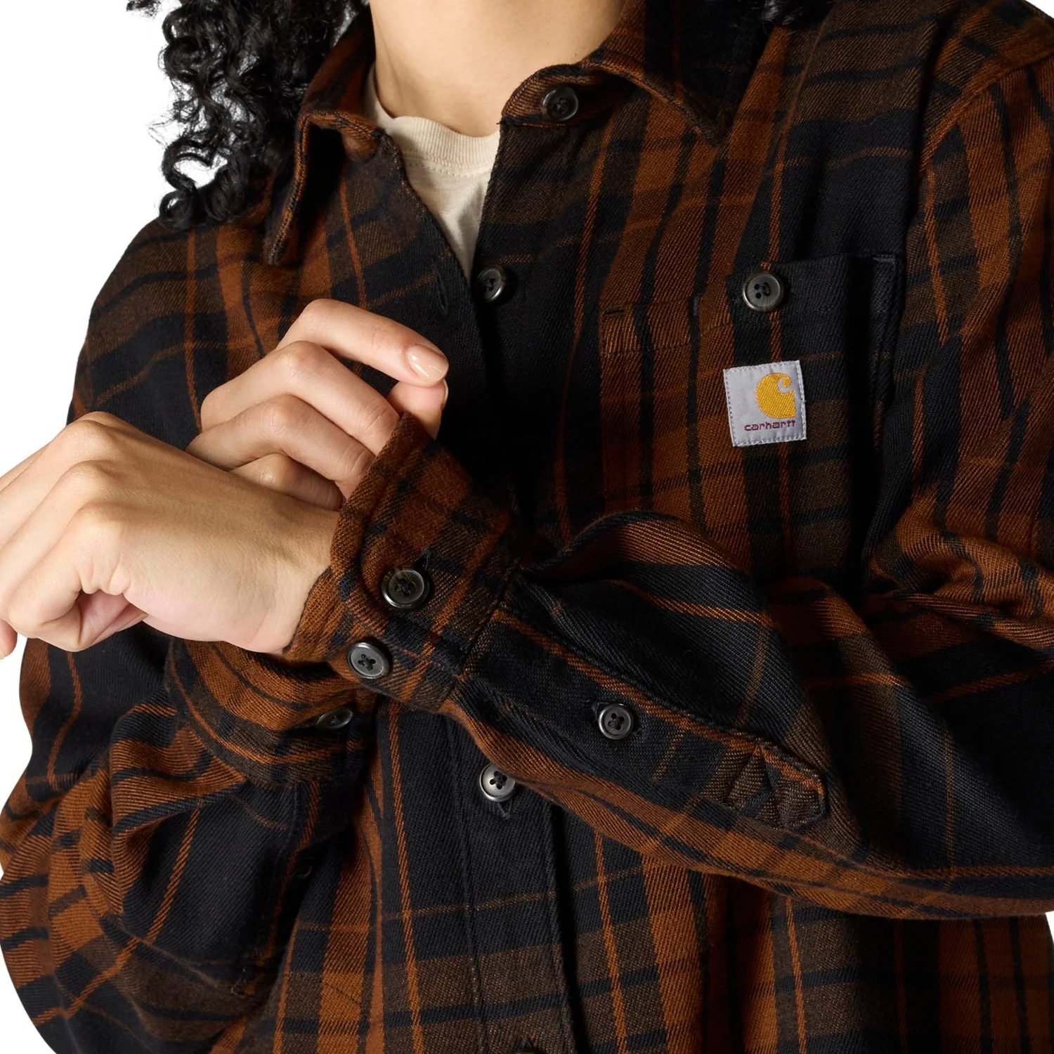 Carhartt Women's TENCELâ„¢ Loose Fit Twill Plaid Long Sleeve Work Shirt - Image 16