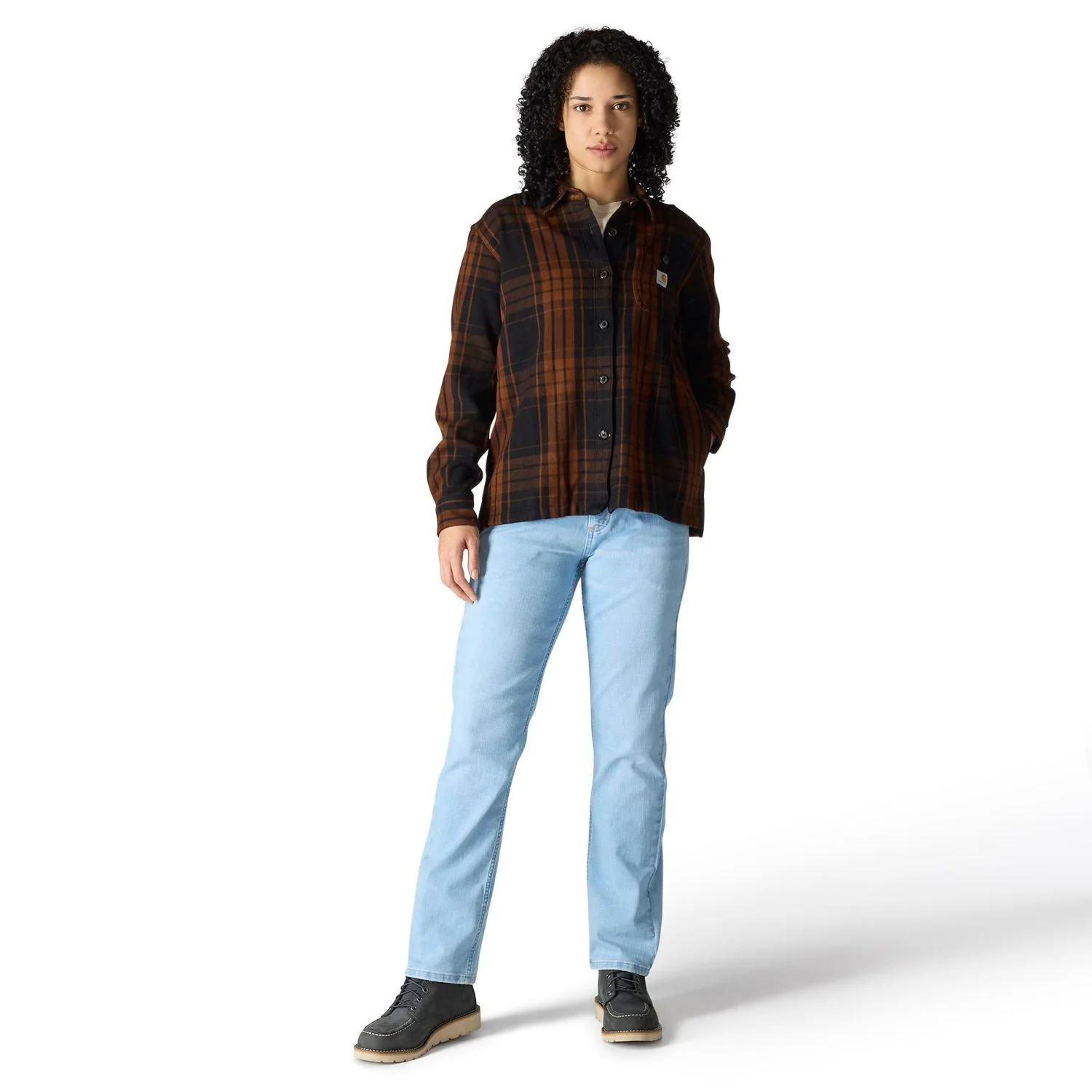 Carhartt Women's TENCELâ„¢ Loose Fit Twill Plaid Long Sleeve Work Shirt - Image 18