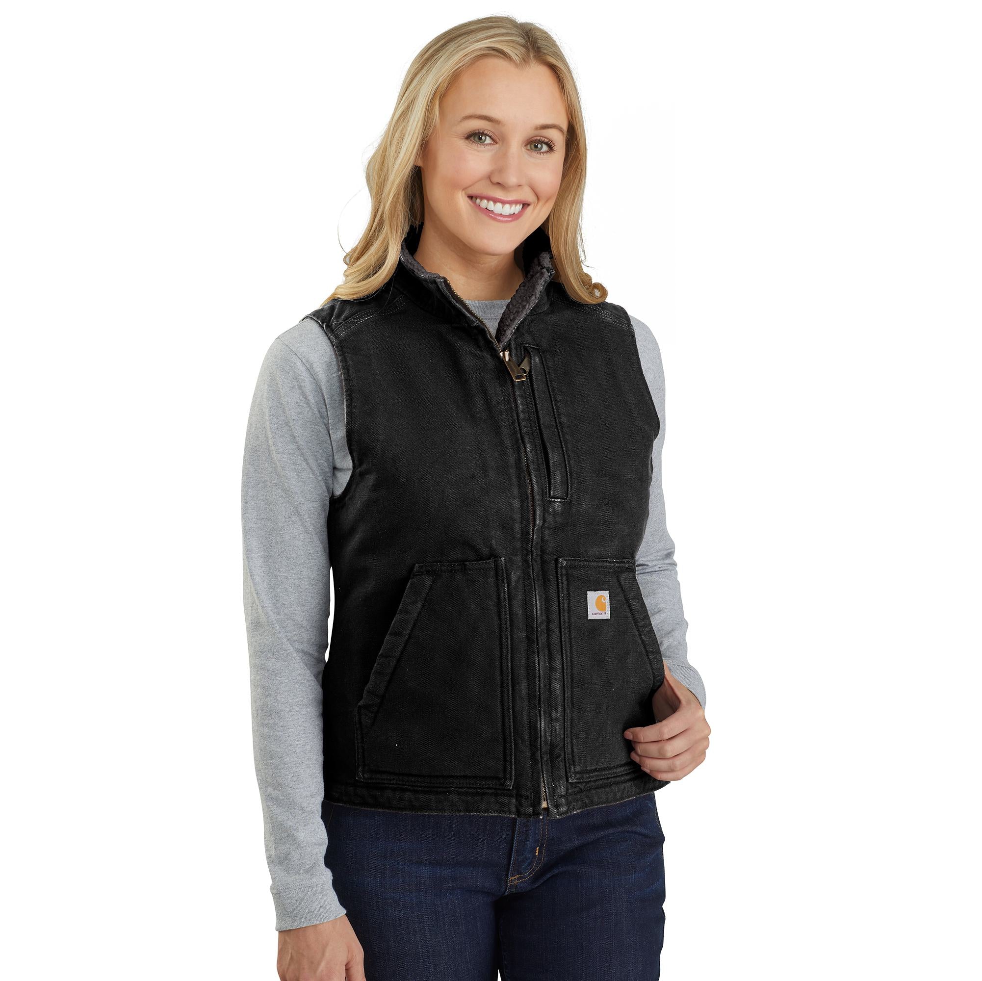 Carhartt Women's Washed Duck Mock Neck Vest - Image 4