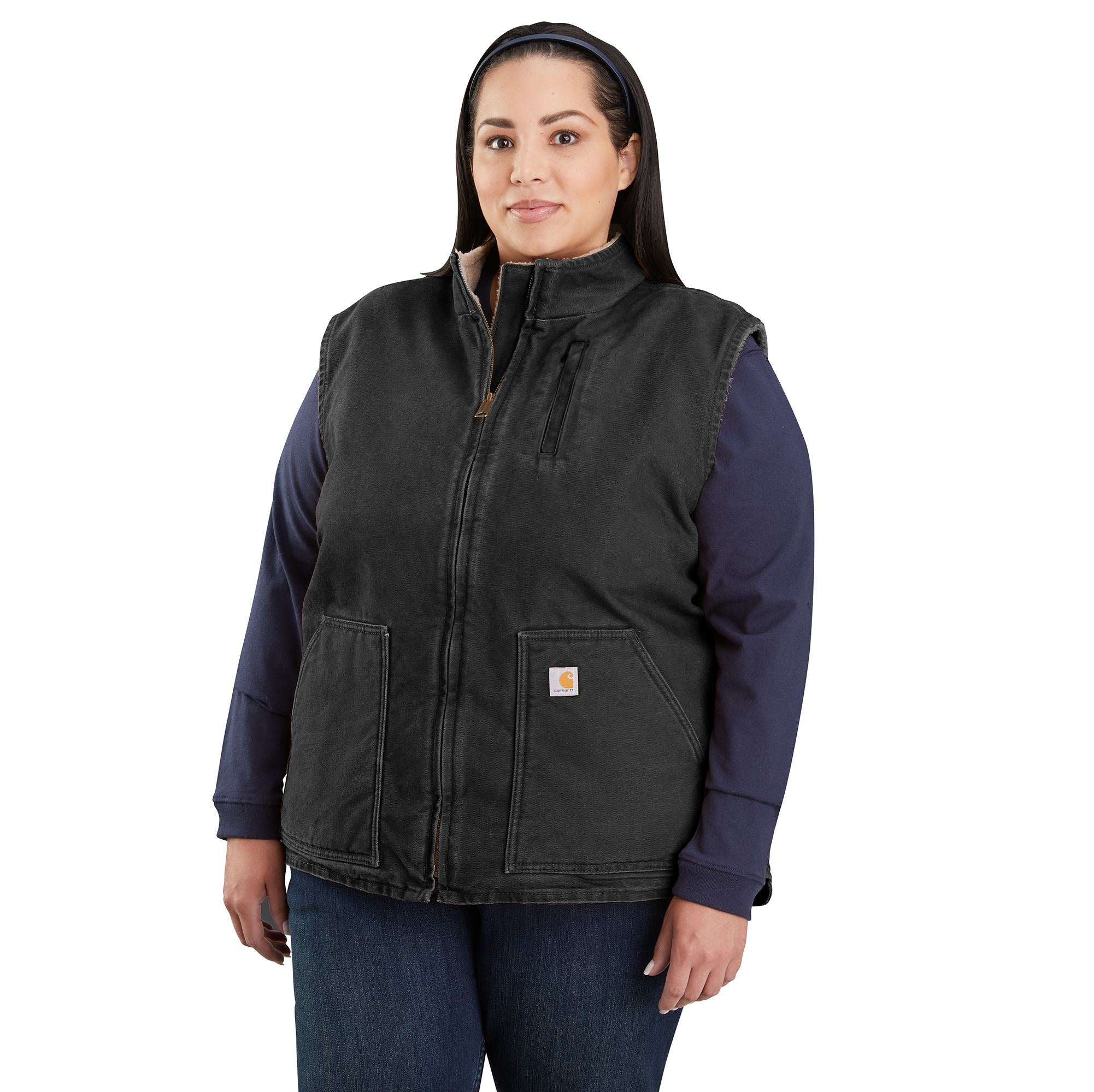 Carhartt Women's Washed Duck Mock Neck Vest - Image 5
