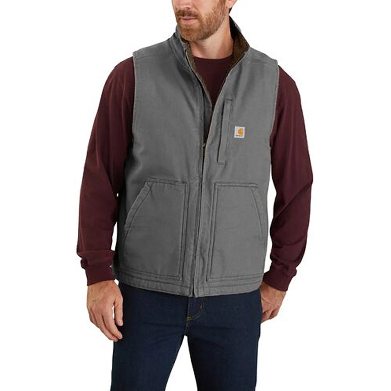 Carhartt Men's Washed Duck Mock Neck Vest - Image 2