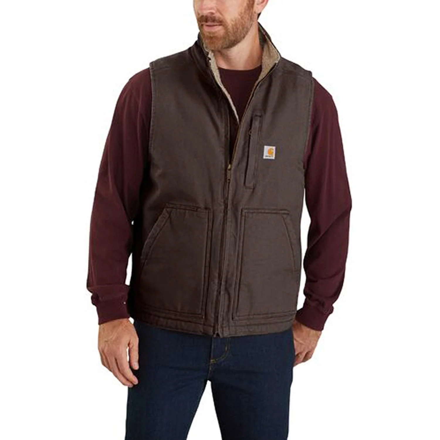 Carhartt Men's Washed Duck Mock Neck Vest - Image 6