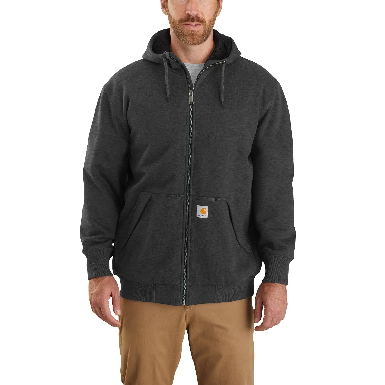 Carhartt Men's Rain Defender® Loose Fit Thermal Lined Full Zip Sweatshirt - Image 3