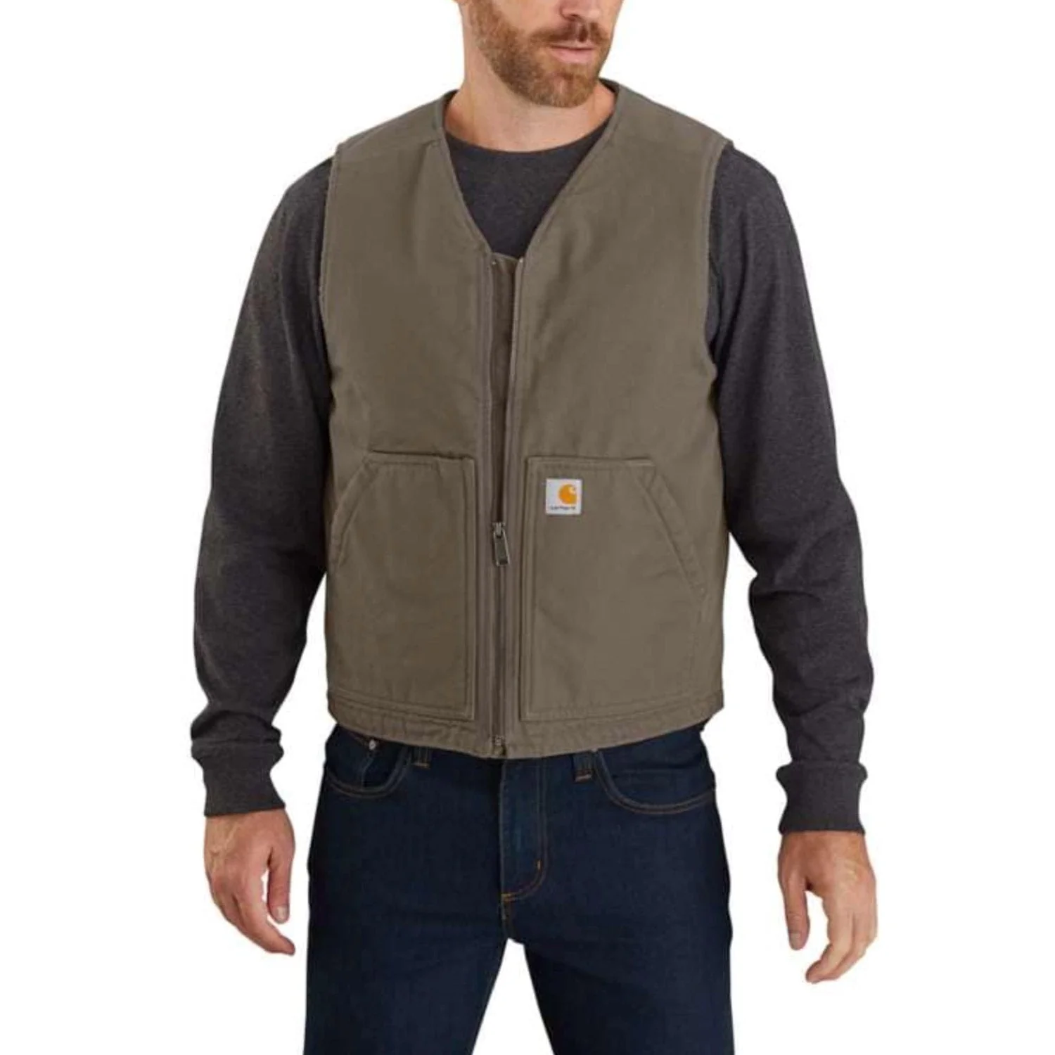 Carhartt Men's Washed Duck Sherpa Lined Vest - Image 3