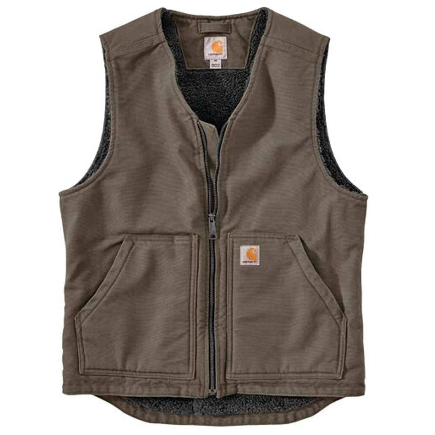 Carhartt Men's Washed Duck Sherpa Lined Vest - Image 5