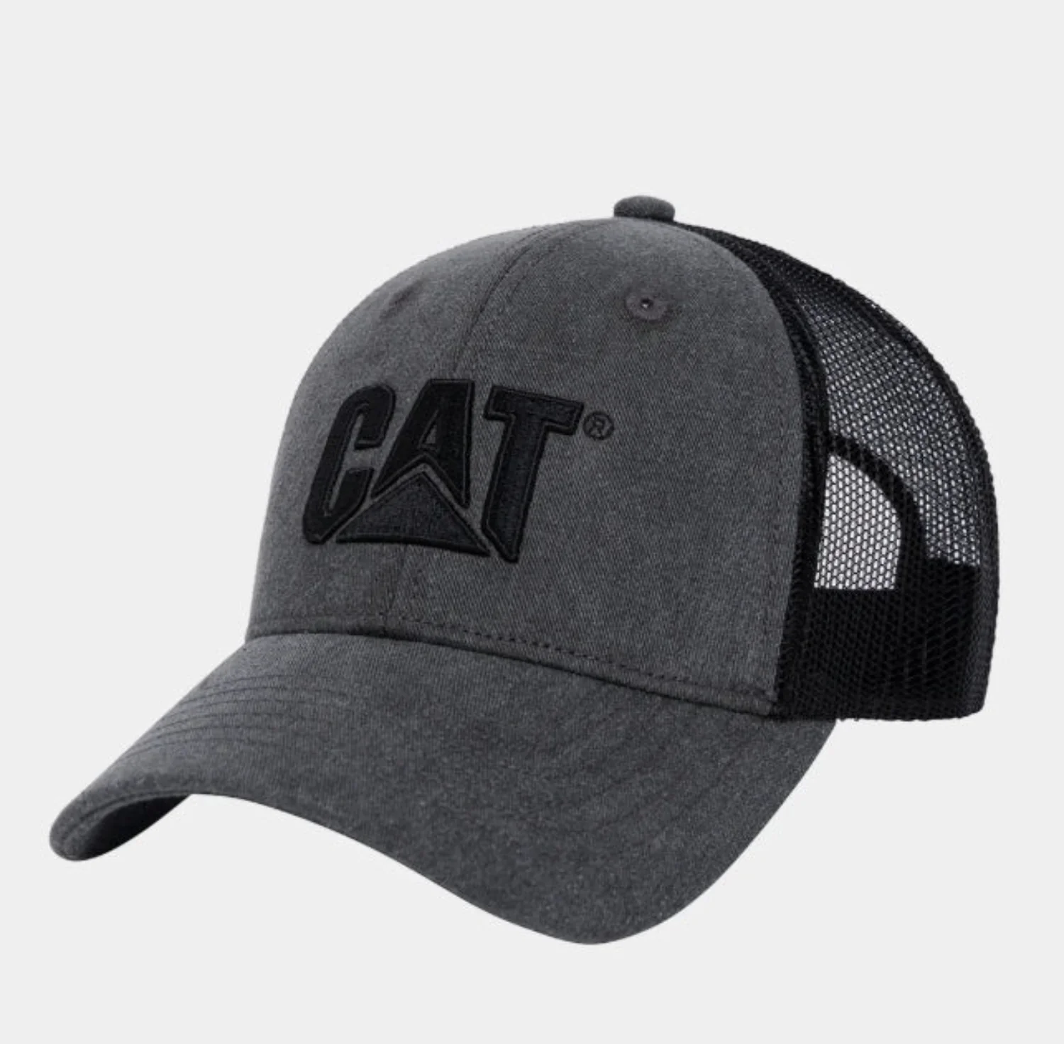 CAT Pigment Dye Logo Meshback Snapback Cap