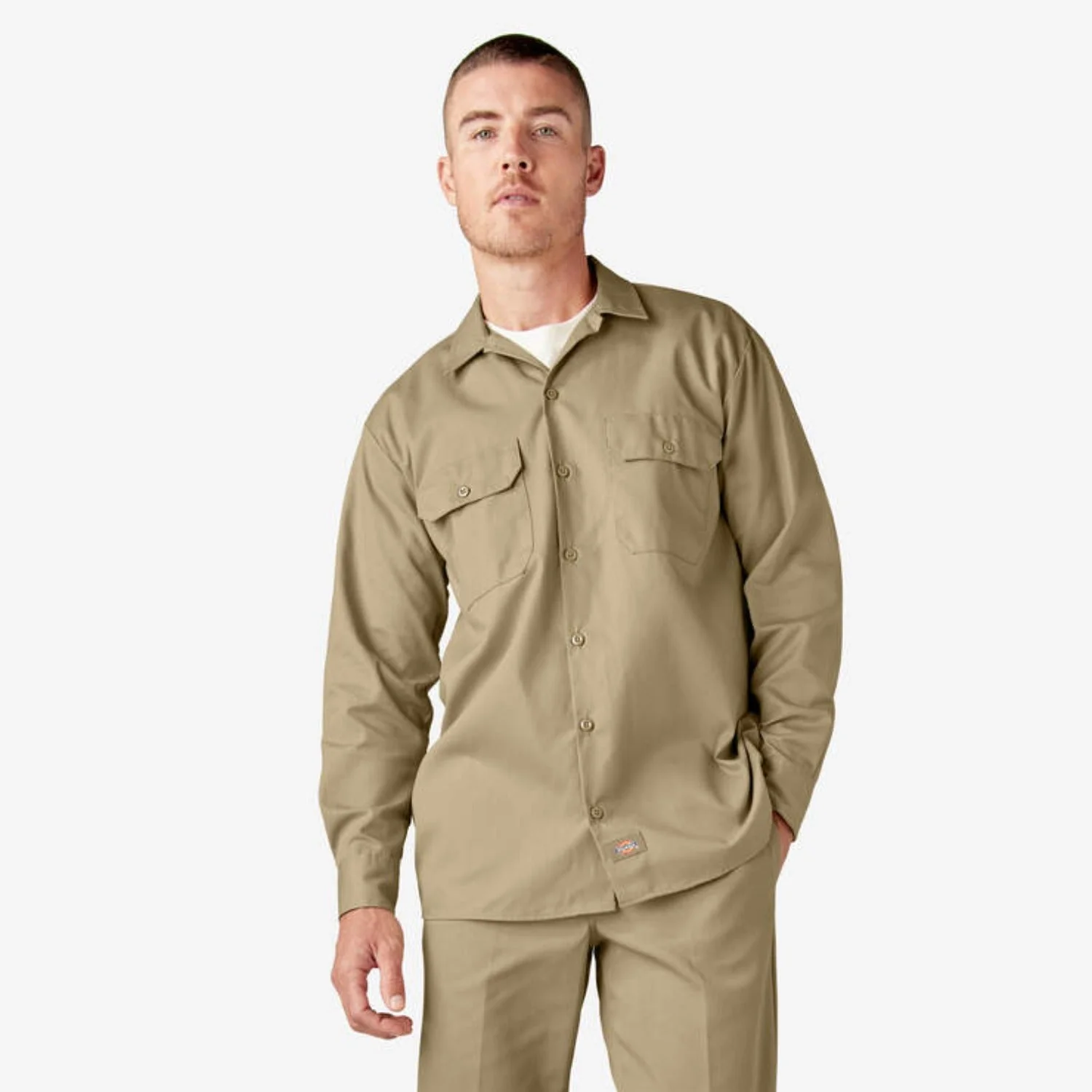 Dickies Men's Button-Down Chest Pocket Long Sleeve Work Shirt - Image 5