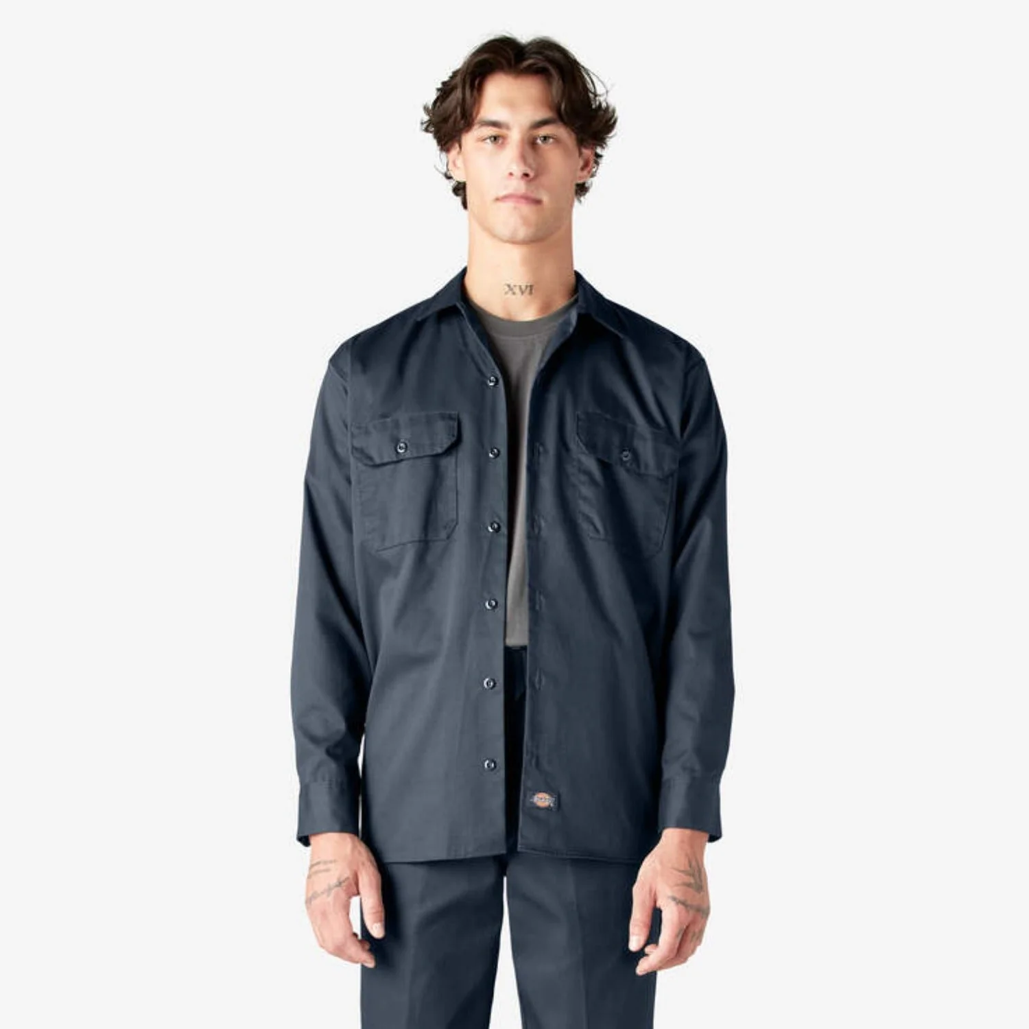 Dickies Men's Button-Down Chest Pocket Long Sleeve Work Shirt - Image 6