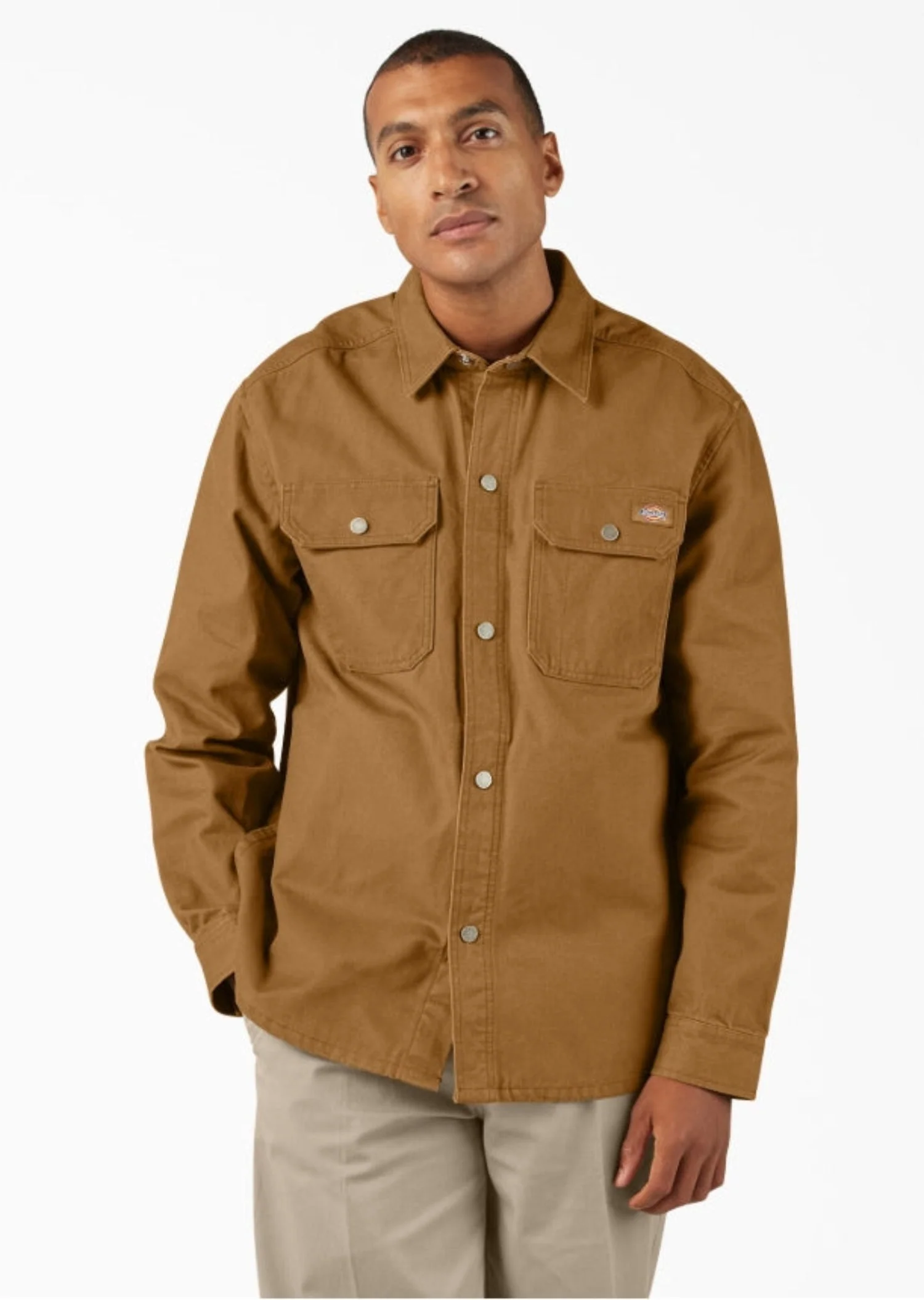 Dickies Men's Duck Brushed Cotton Snap-Front Shirt Jac