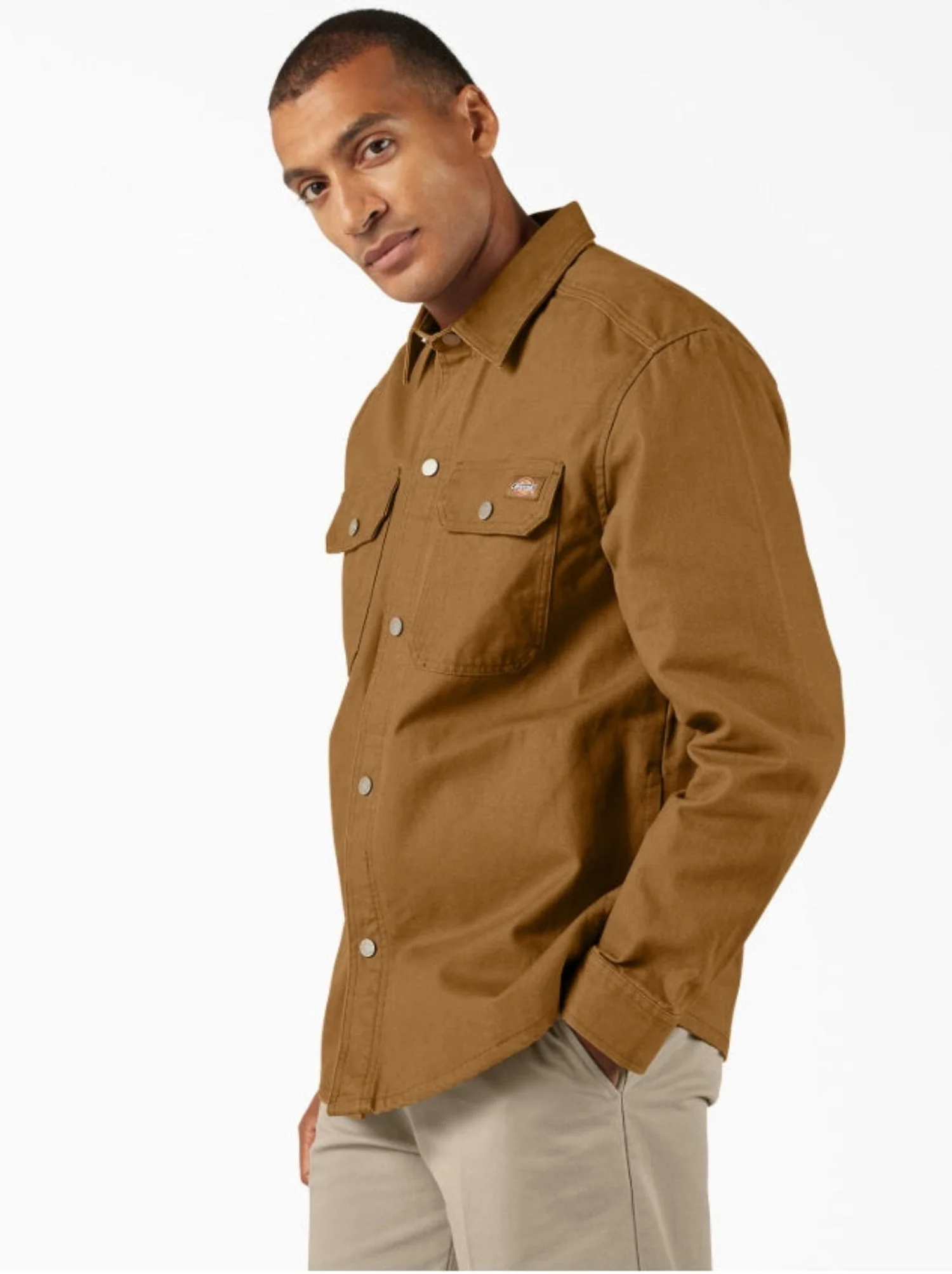 Dickies Men's Duck Brushed Cotton Snap-Front Shirt Jac - Image 2