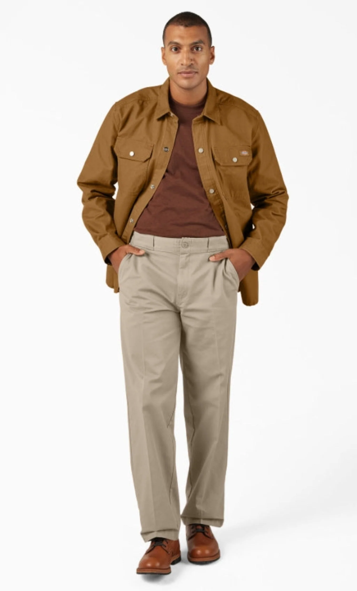 Dickies Men's Duck Brushed Cotton Snap-Front Shirt Jac - Image 4