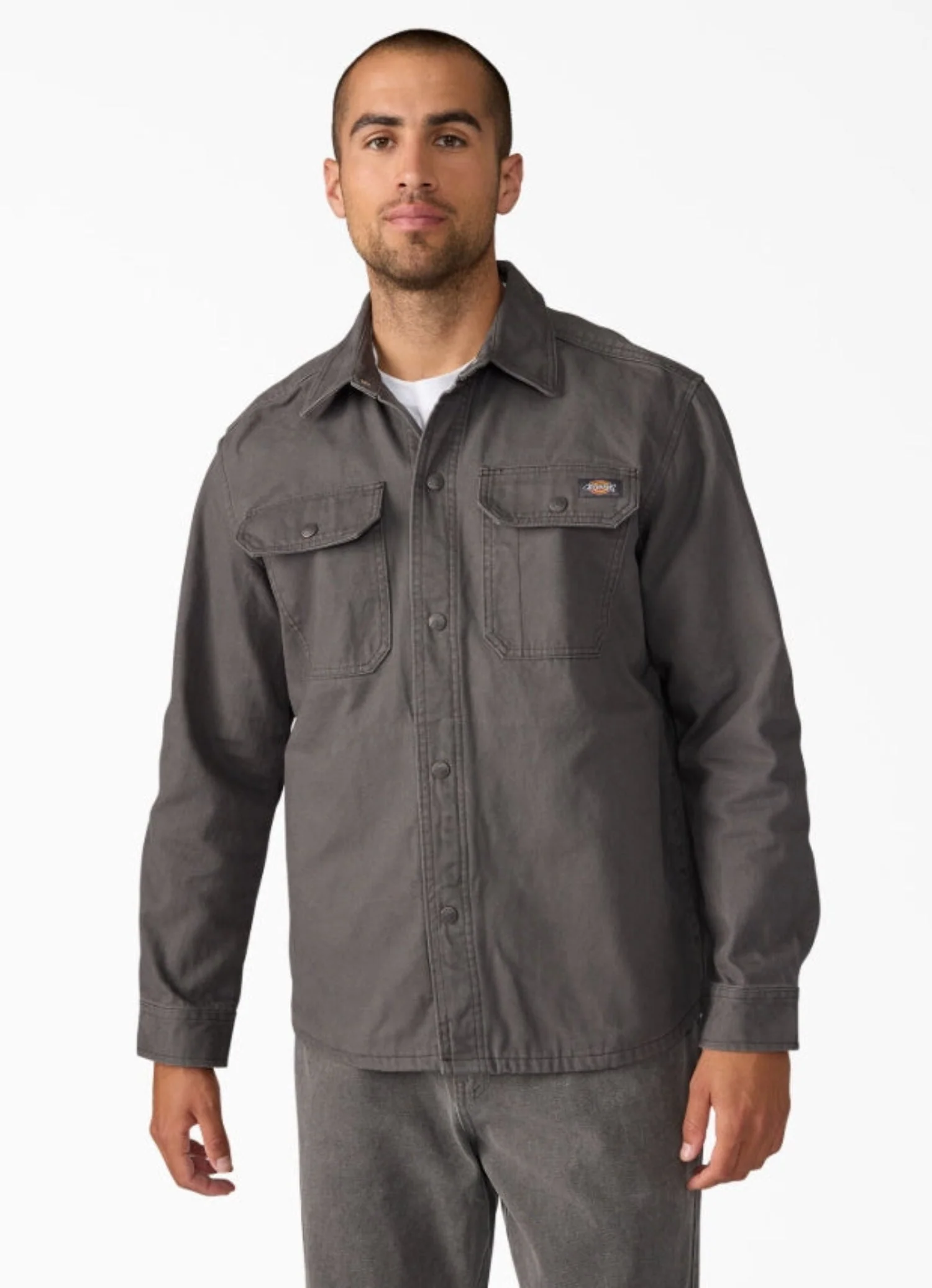 Dickies Men's Duck Brushed Cotton Snap-Front Shirt Jac - Image 6