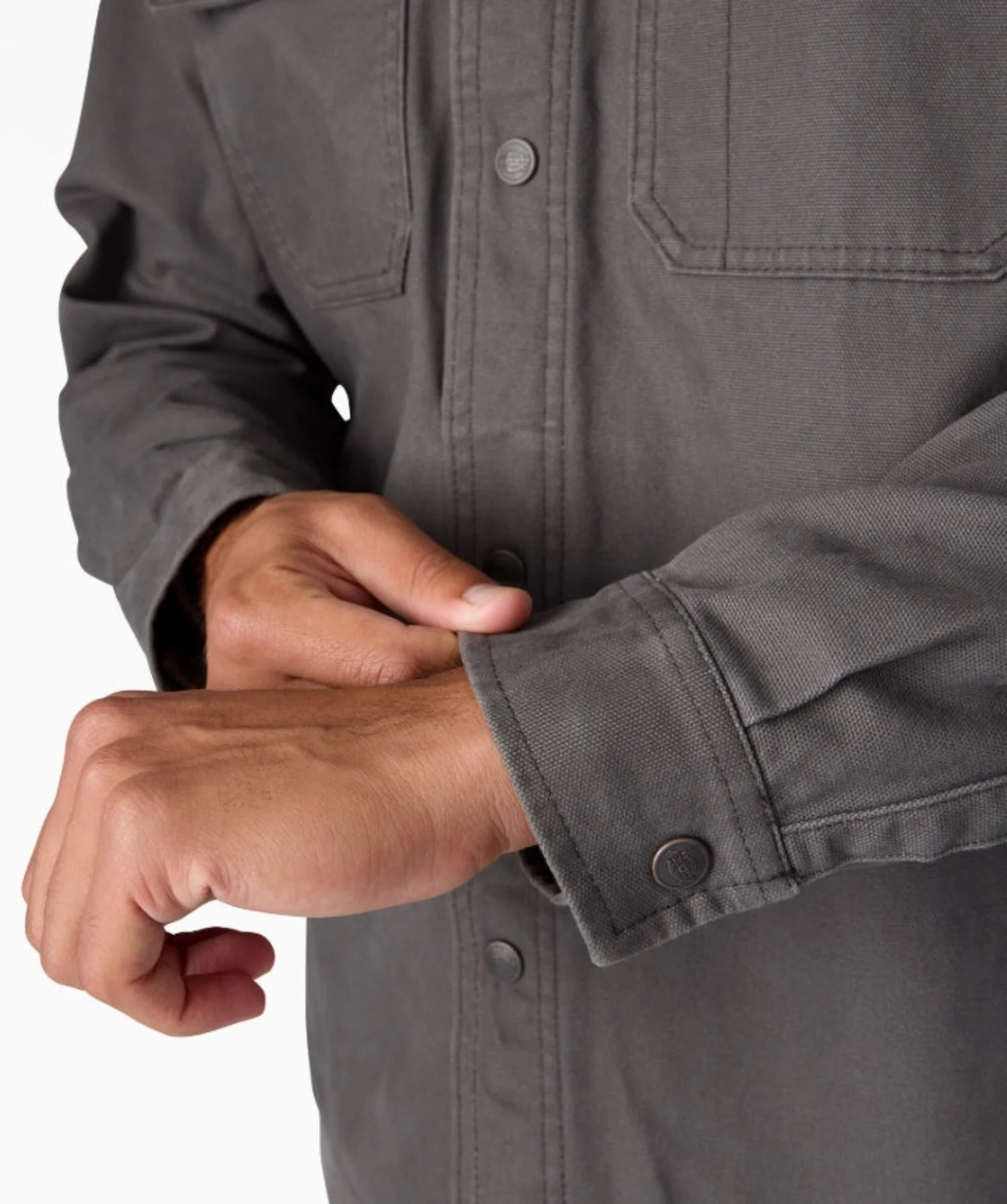 Dickies Men's Duck Brushed Cotton Snap-Front Shirt Jac - Image 9