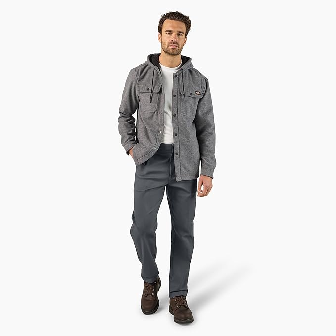 Dickies Men's DWR Bonded Relaxed Fit Snap-Up Hooded Shirt Jac - Image 4