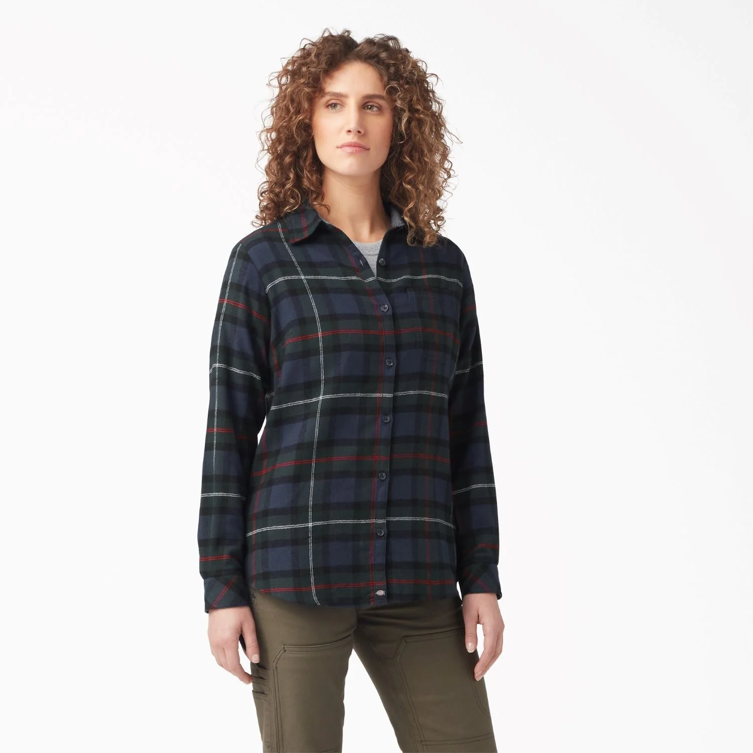 Dickies Women's Plaid Long Sleeve Flannel Shirt - Image 10