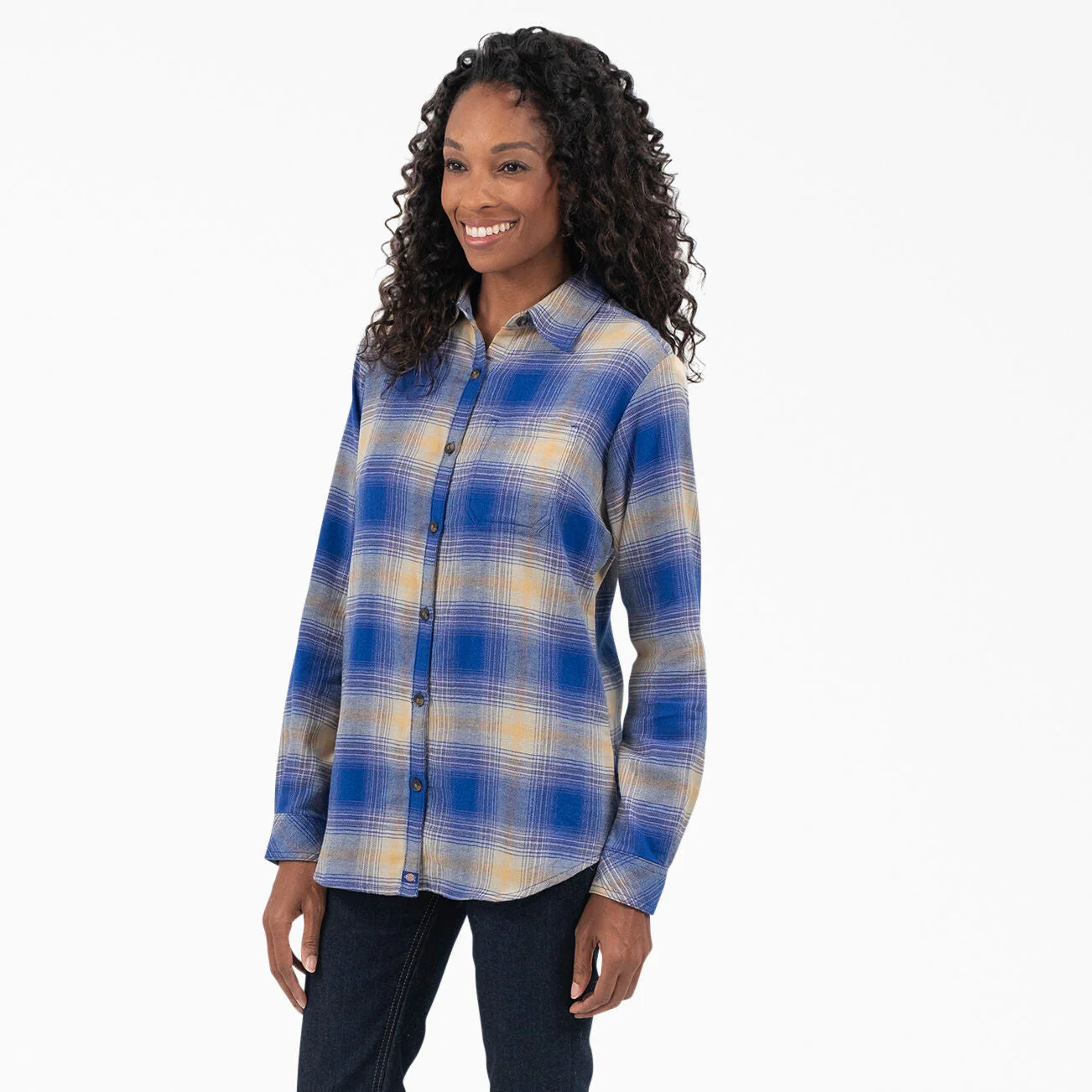 Dickies Women's Plaid Long Sleeve Flannel Shirt - Image 15