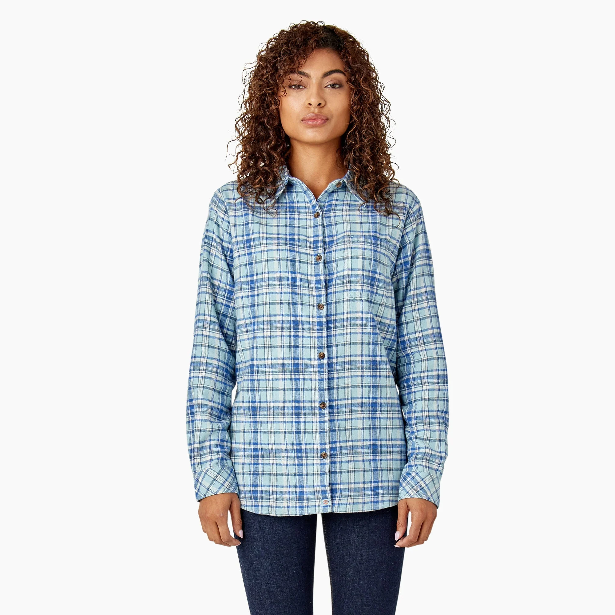 Dickies Women's Plaid Long Sleeve Flannel Shirt - Image 2