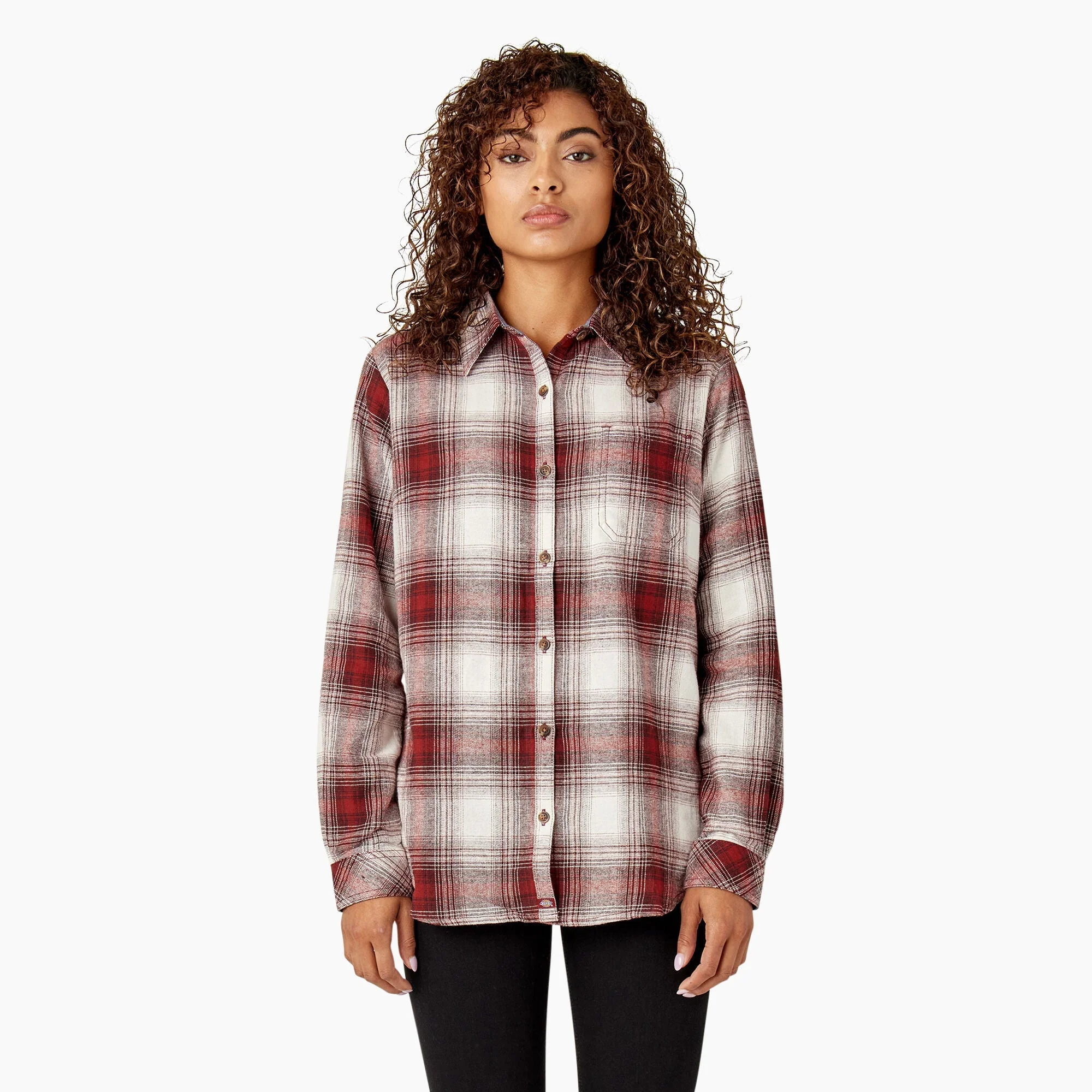 Dickies Women's Plaid Long Sleeve Flannel Shirt - Image 7