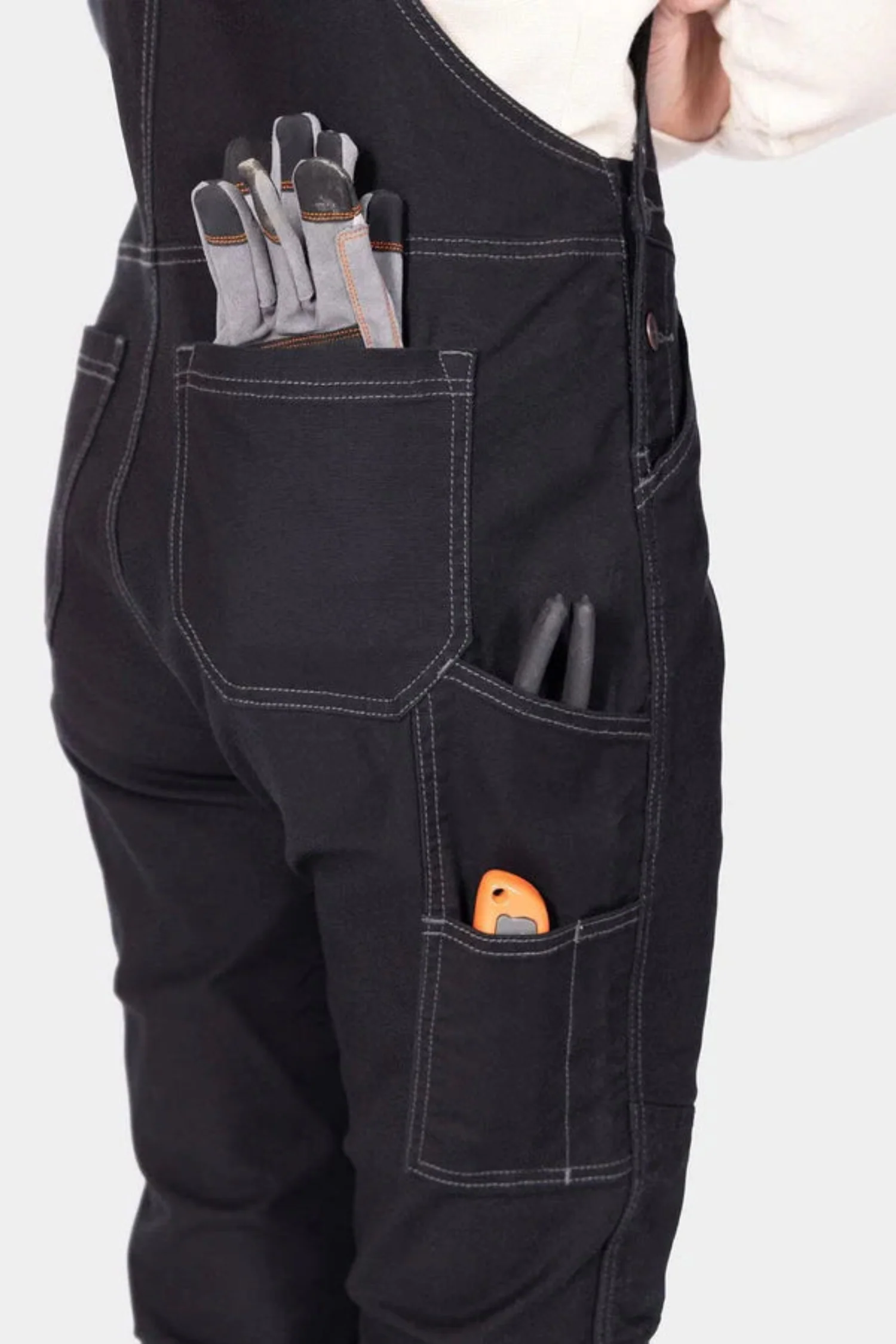 Dovetail Workwear Women's GO TO Double-Knee Stretch Canvas Bib - Image 6