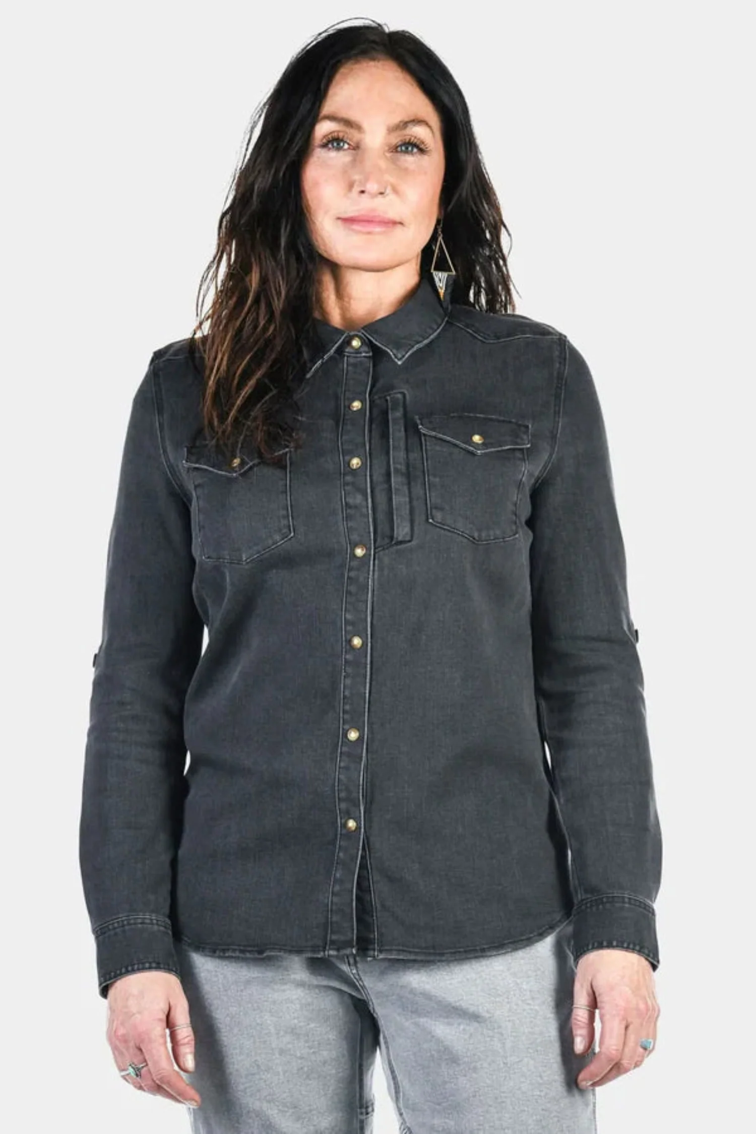 Dovetail Workwear Women's Zeller DX Stretch Denim Button Shirt