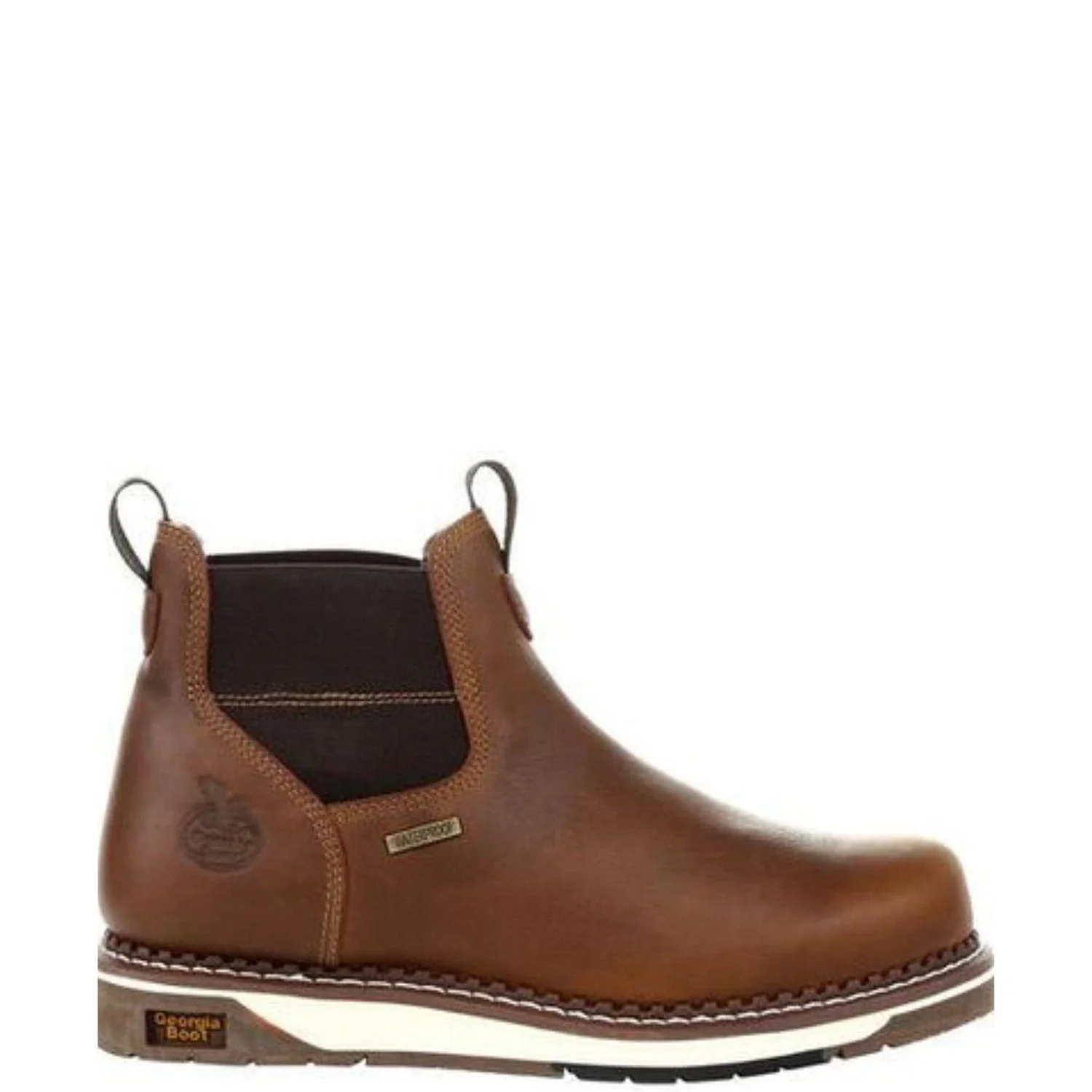 Georgia Boot Men's Wedge Sole 5" Waterproof EH Steel Toe Chelsea Boot
