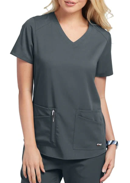 Grey's Anatomy Women's Stretch Emma 4-Pocket V-Neck Scrub Top - Image 2