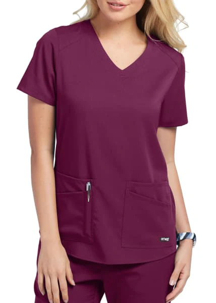 Grey's Anatomy Women's Stretch Emma 4-Pocket V-Neck Scrub Top - Image 3