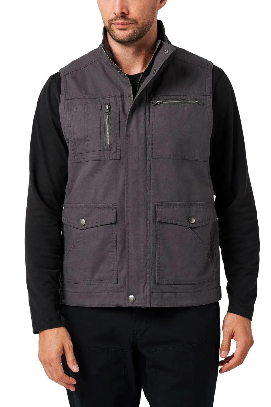 Lucky Brand Workwear Canvas Quilted Plaid Flannel Lined Vest