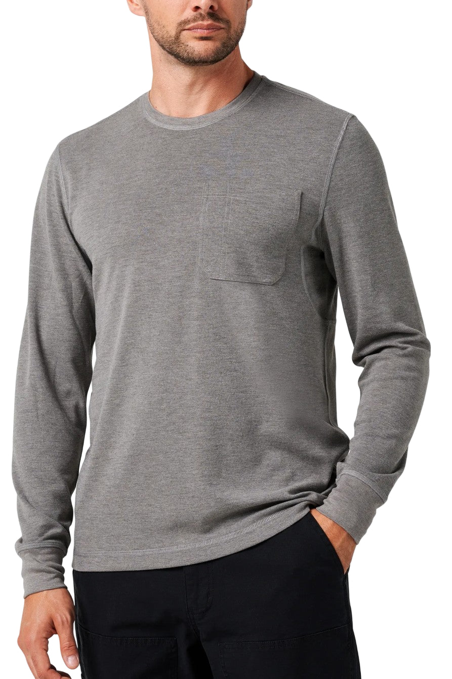 Lucky Brand Workwear Men's Performance Textured Knit Pocket Long Sleeve T-Shirt - Image 3