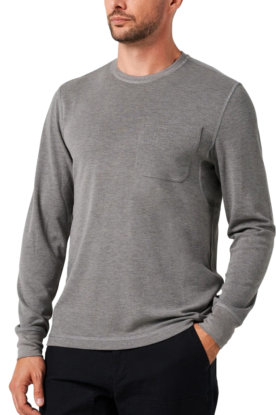 Lucky Brand Workwear Men's Performance Textured Knit Pocket Long Sleeve T-Shirt - Image 4