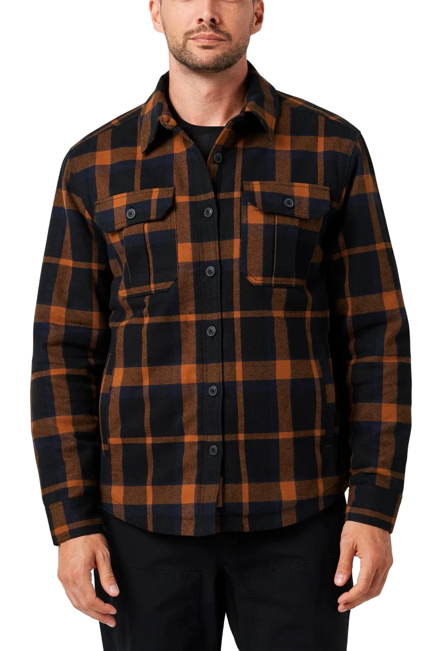 Lucky Brand Workwear Men's Yarn Dyed Flannel Sherpa Lined Shirt Jac