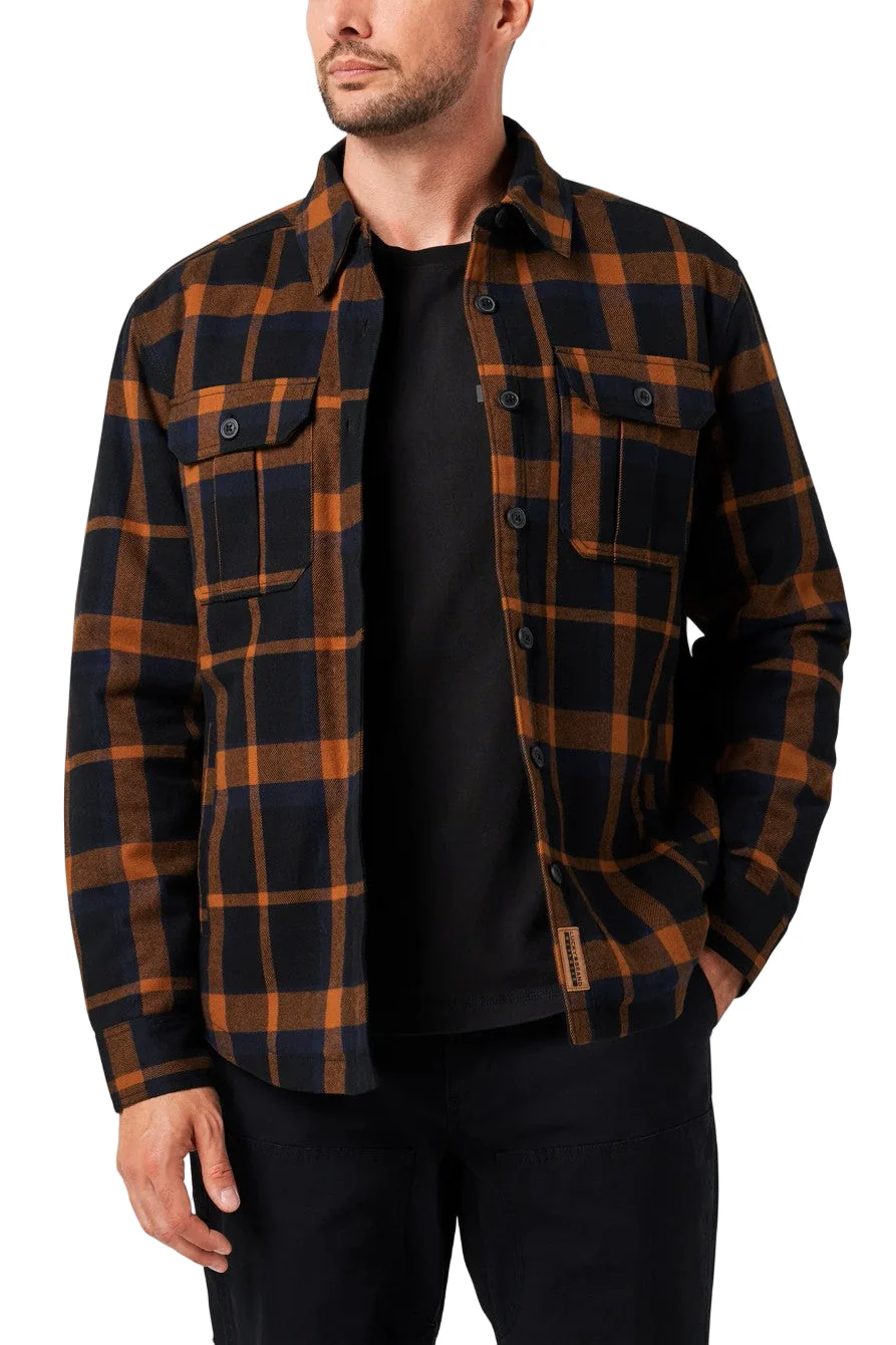 Lucky Brand Workwear Men's Yarn Dyed Flannel Sherpa Lined Shirt Jac - Image 2