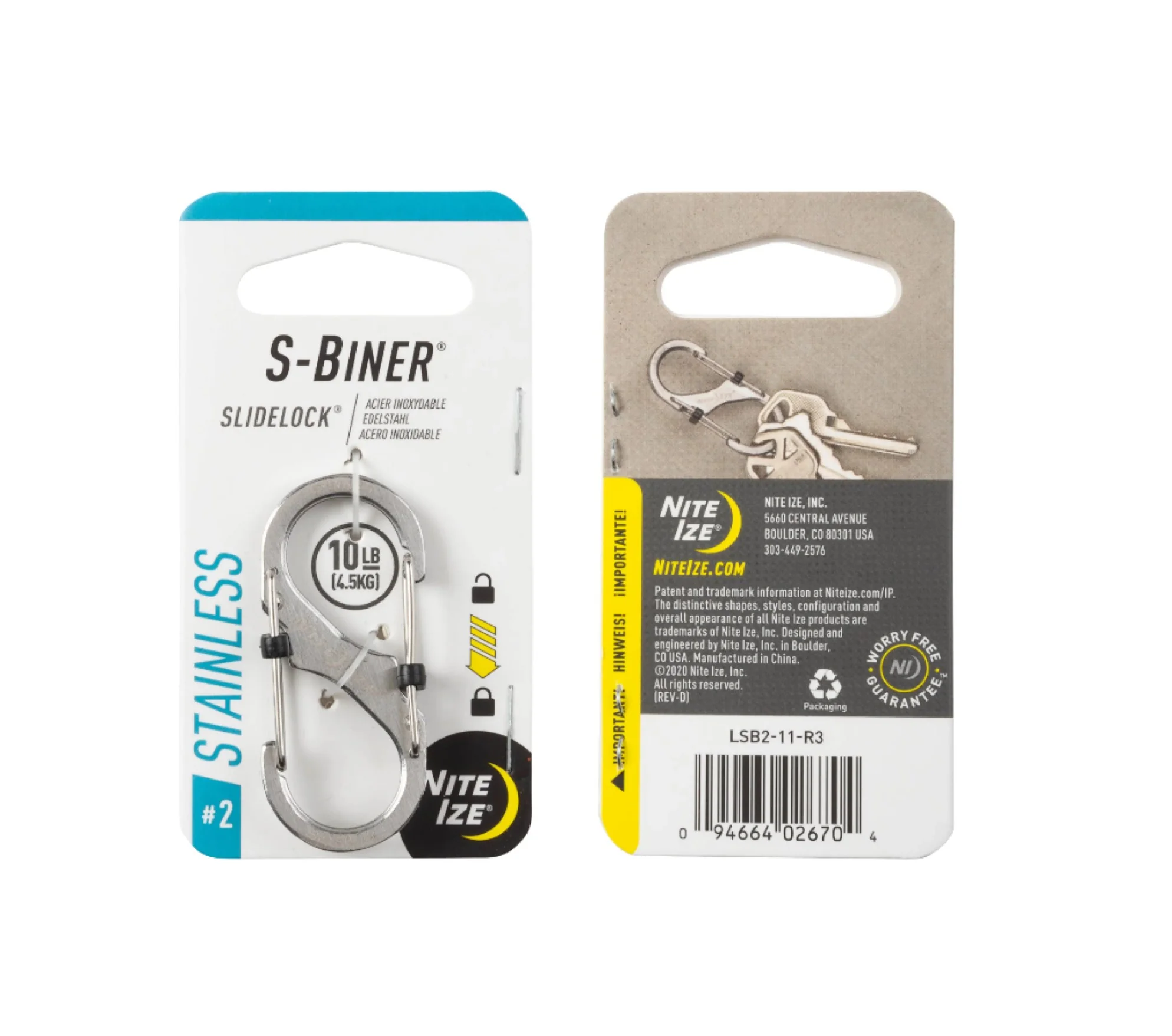 Nite Ize Stainless Steel S-BinerĀ® SlideLockĀ® #2 - Image 3