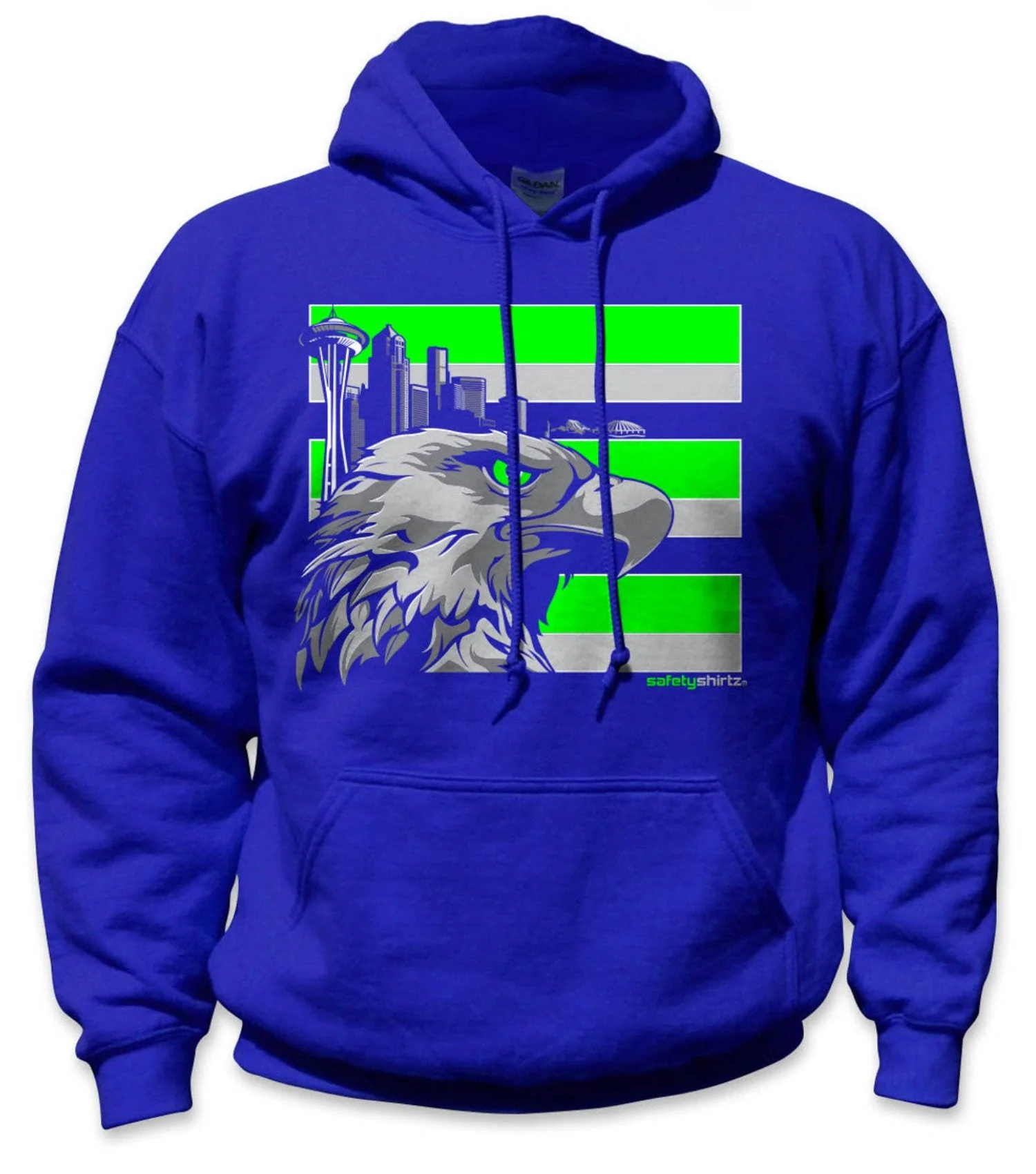 SafetyShirtz Throwback Seattle Hi-Vis Stripe Hoodie
