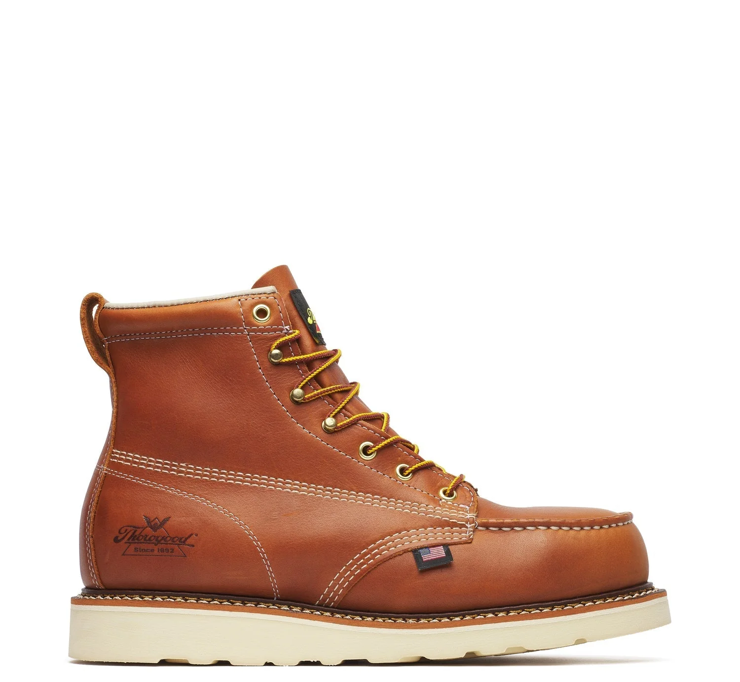 Thorogood Men's American Heritage MAXWear Wedge 6" Steel Toe Work Boot_Tobacco