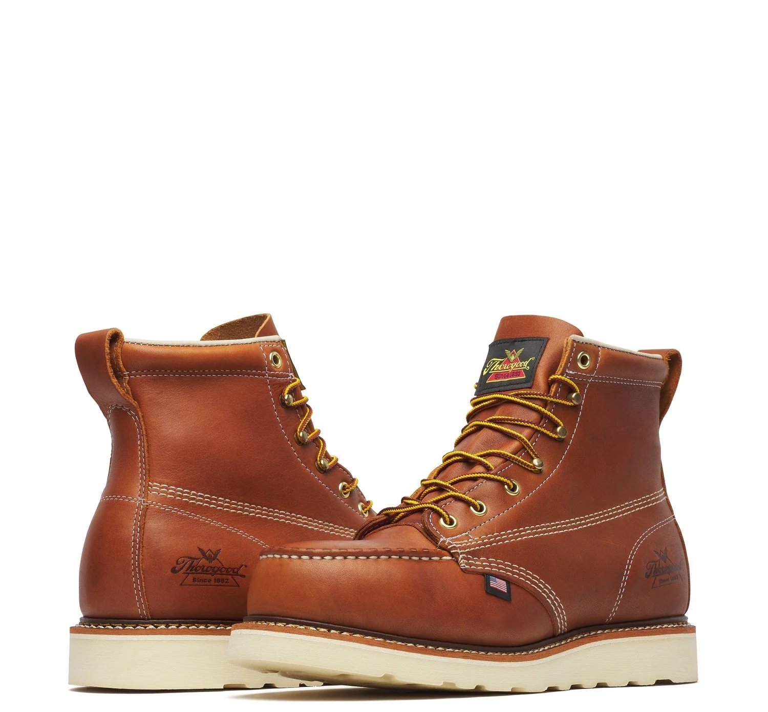 Thorogood Men's American Heritage MAXWear Wedge 6" Steel Toe Work Boot_Tobacco - Image 3