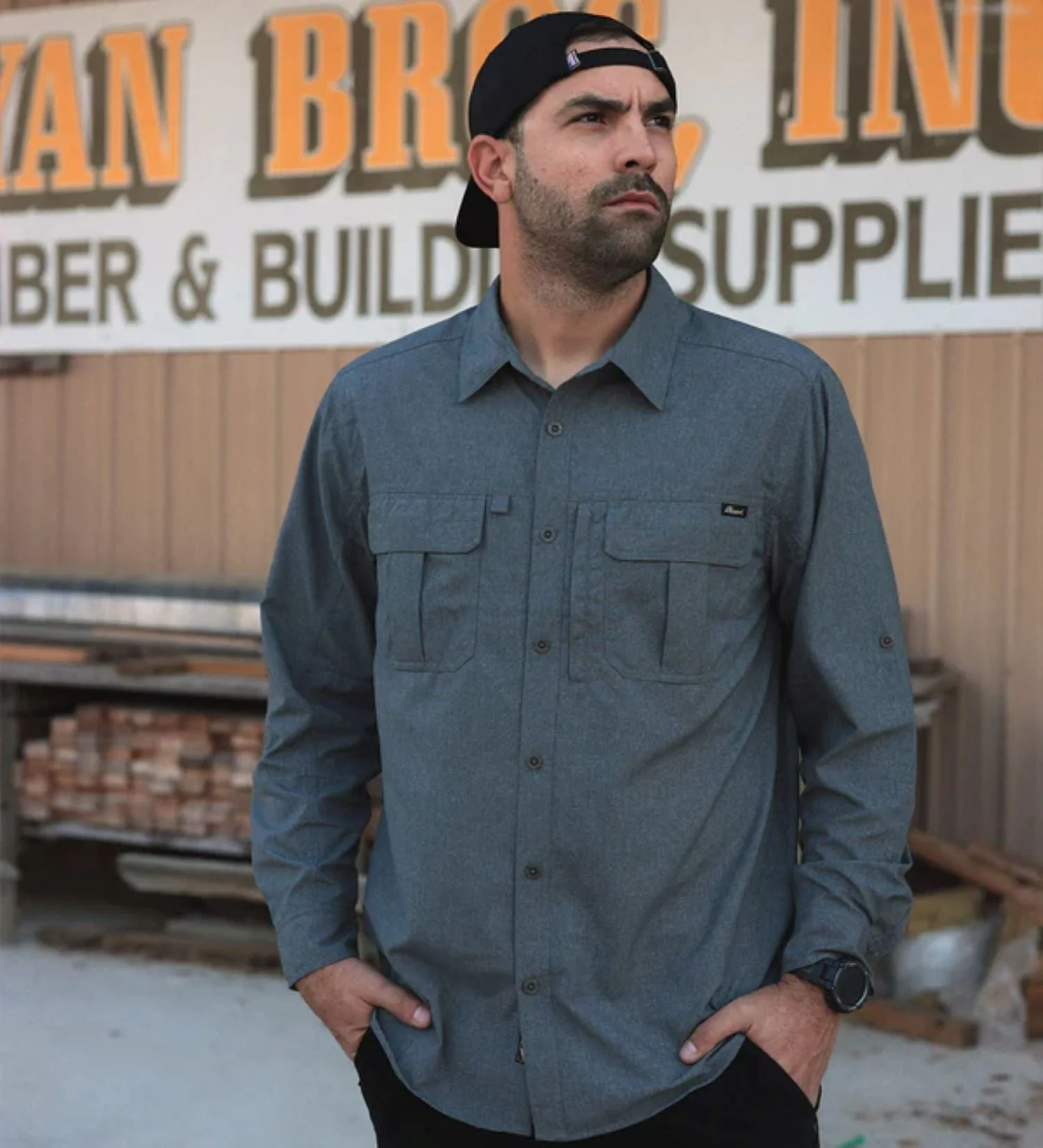 Thorogood Men's Convertible All Season UPF Button-Down Long Sleeve Work Shirt - Image 3